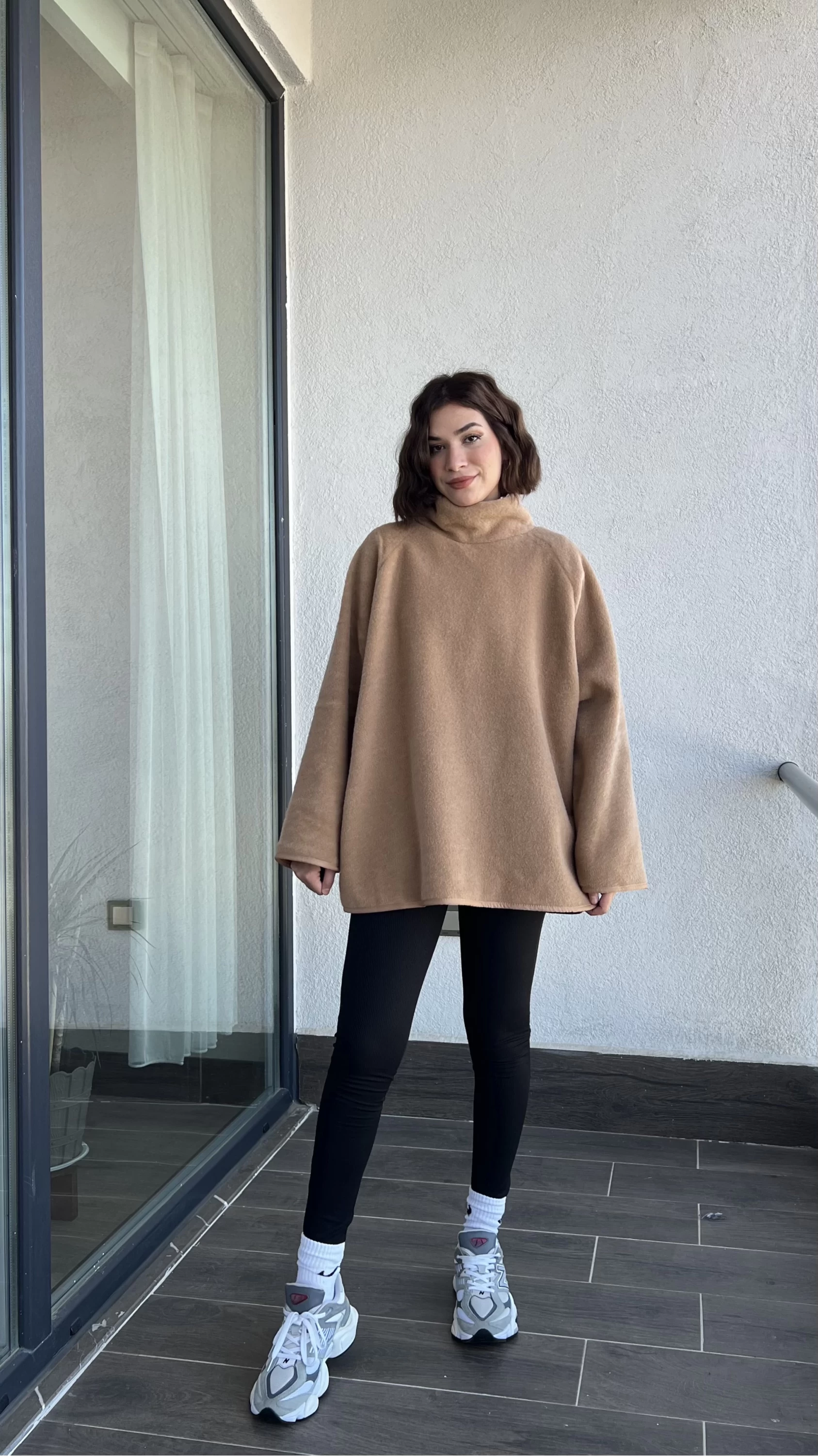 Off Winter Sütlü Kahve Keçe Yün Kazak