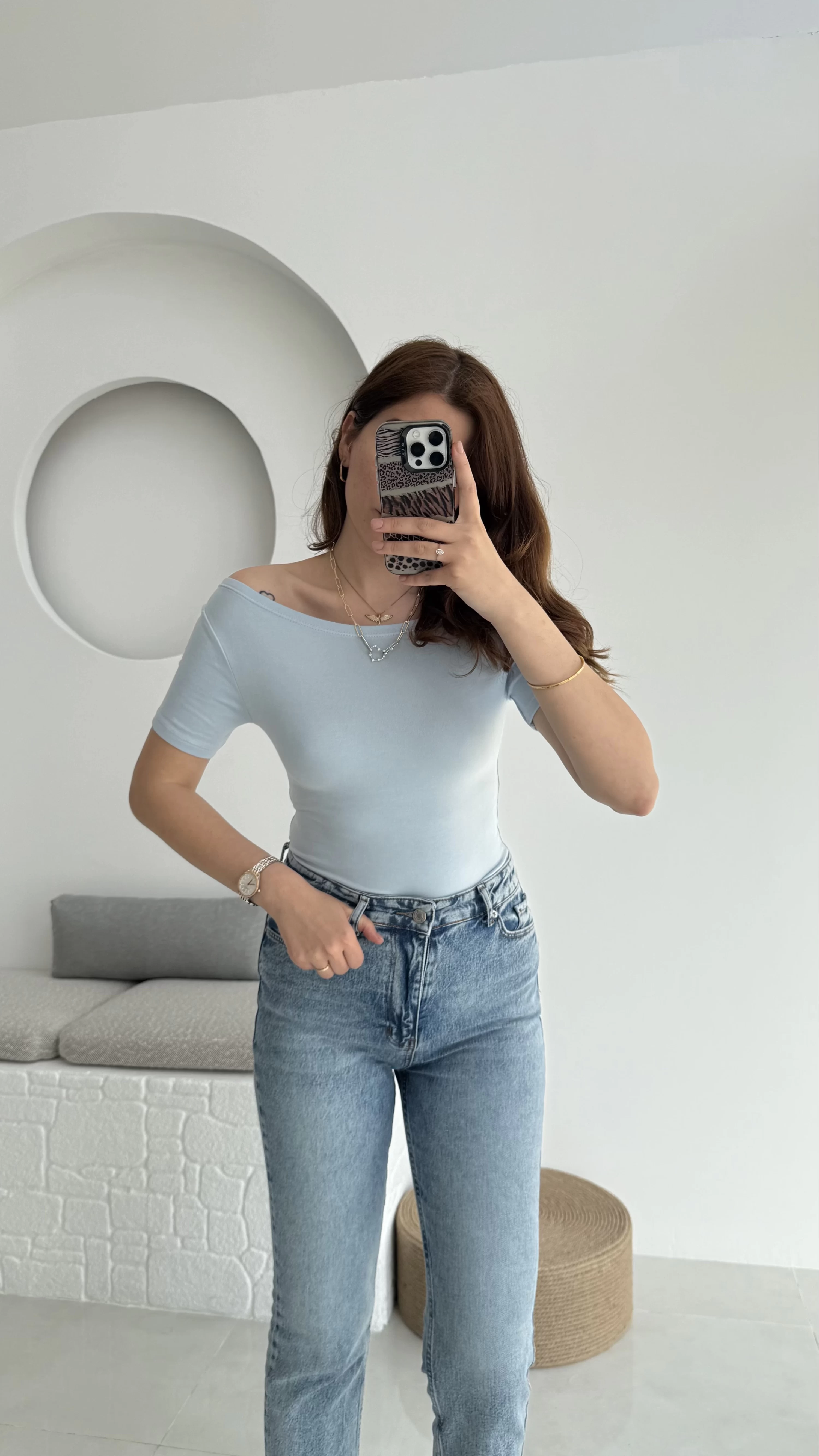 Oys Kayık Yaka T-Shirt Bebe Mavisi