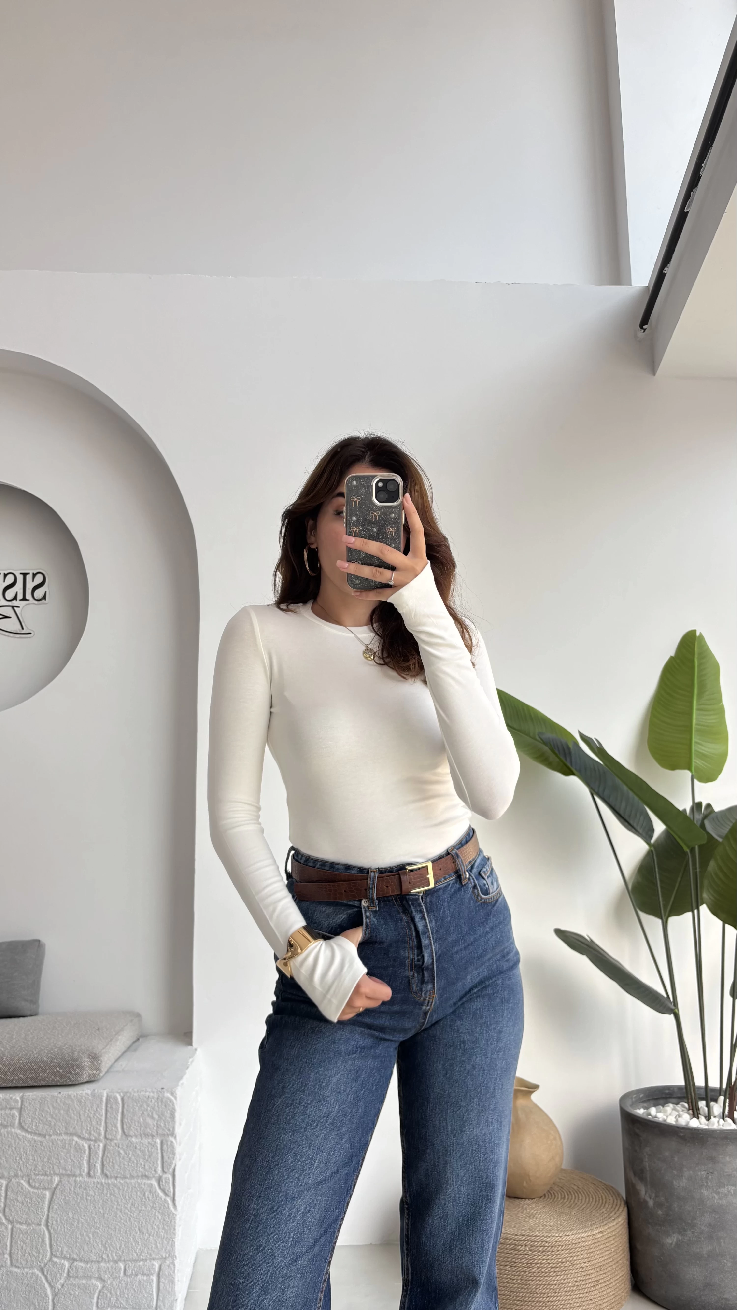 Oys Kırık Beyaz Parmak Geçmeli Body