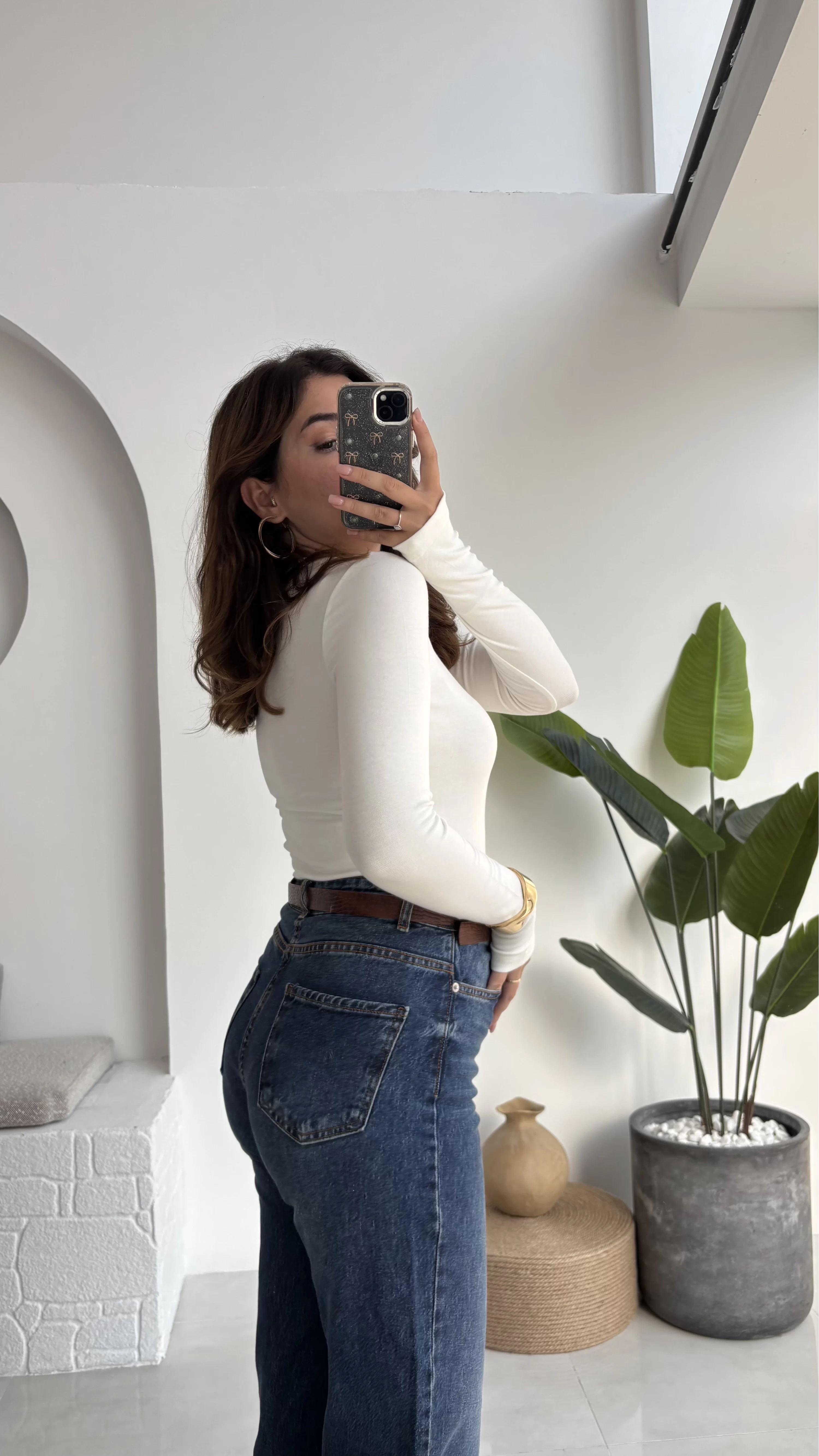 Oys Kırık Beyaz Parmak Geçmeli Body