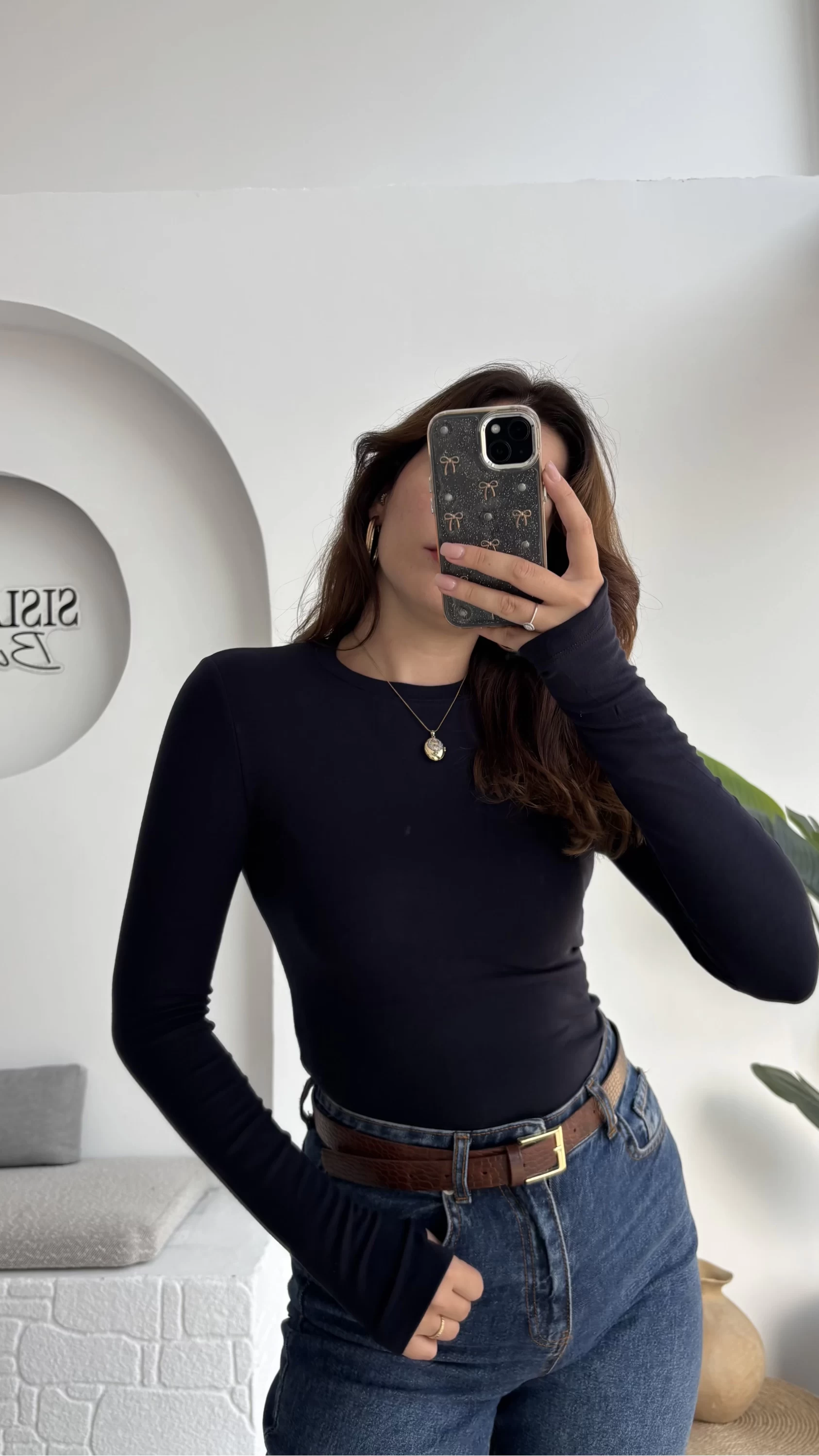 Oys Lacivert Parmak Geçmeli Body