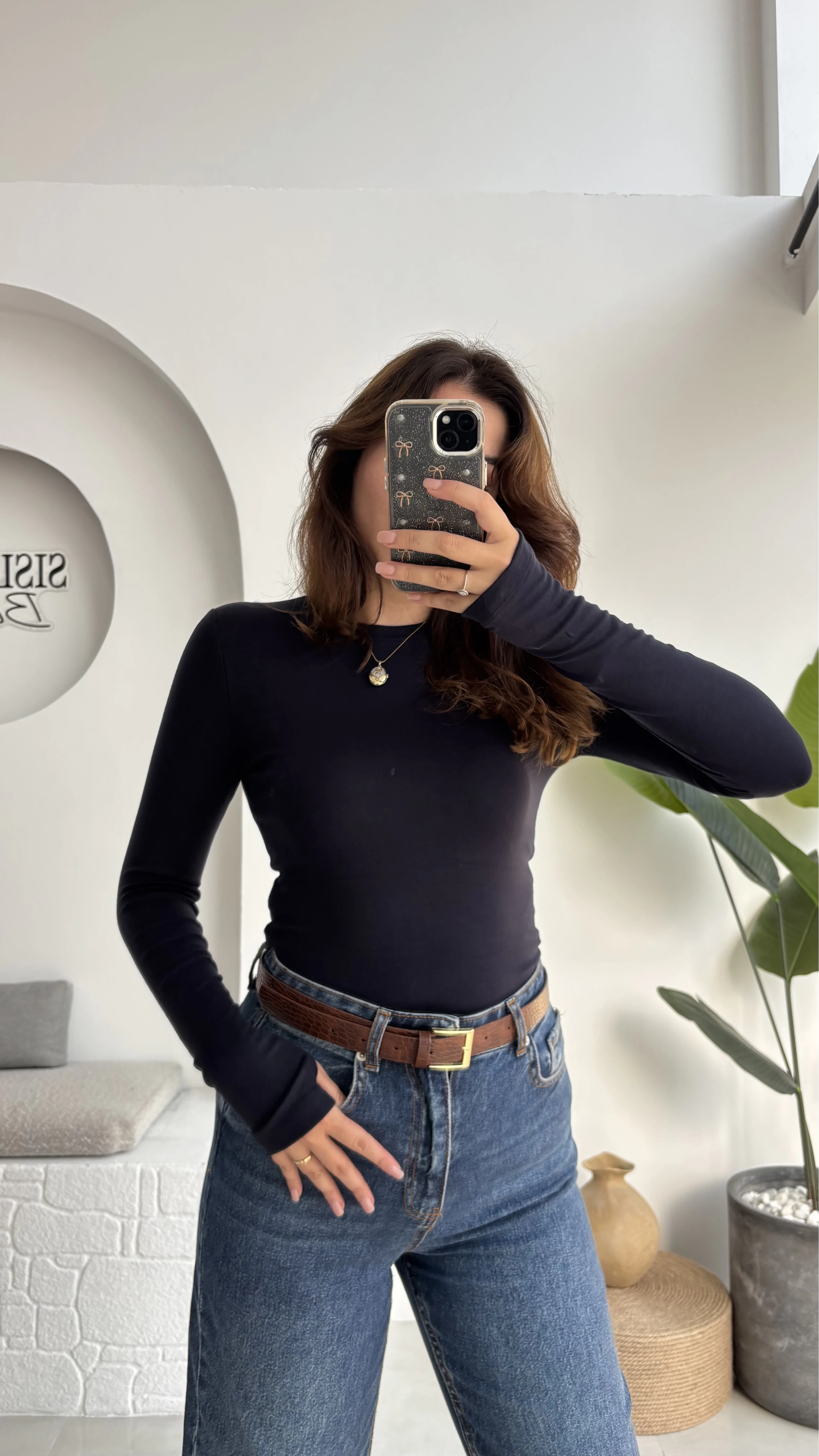 Oys Lacivert Parmak Geçmeli Body