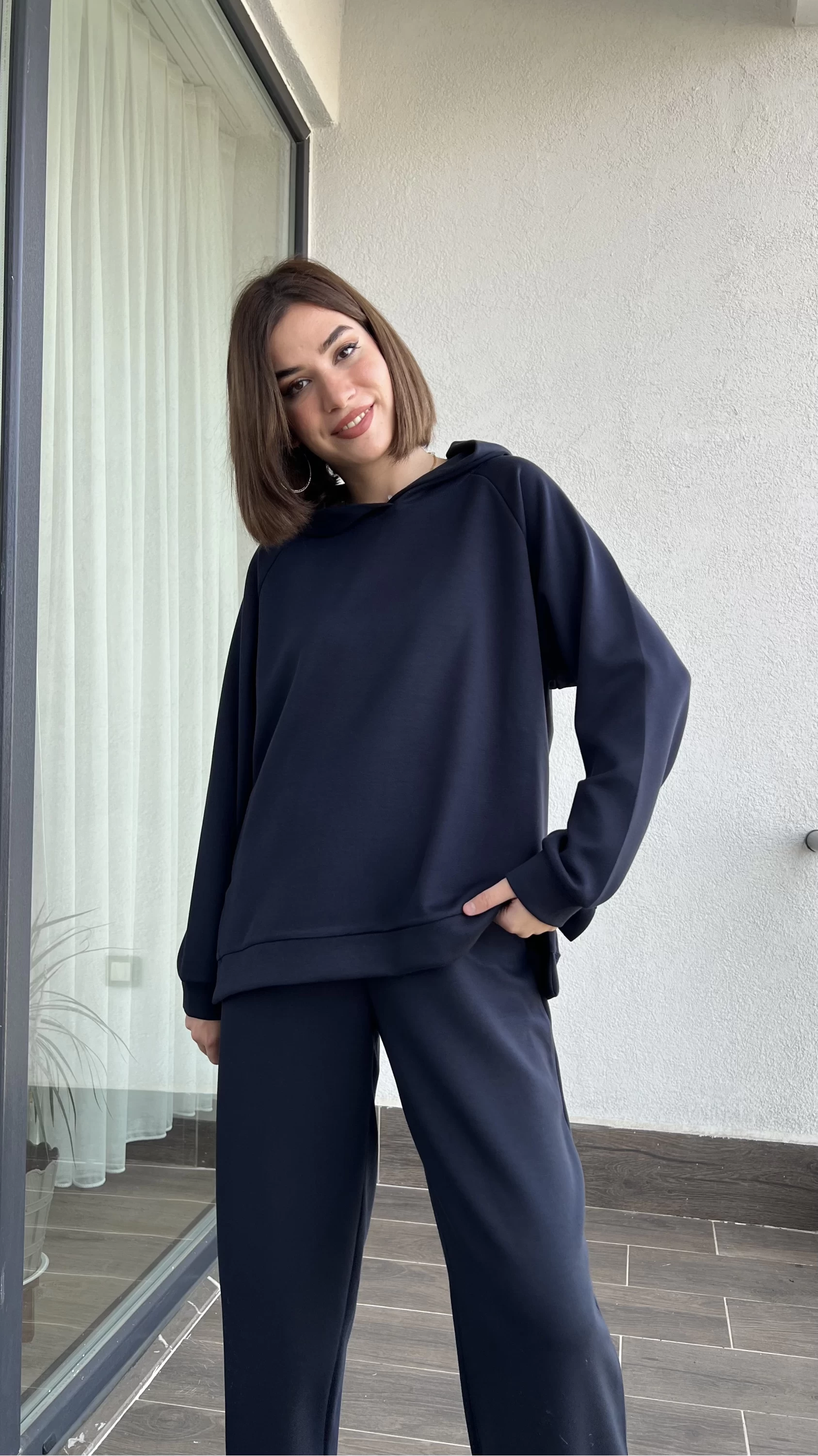 Oys Lacivert Premium Model Modal Kumaş Sweat Takım