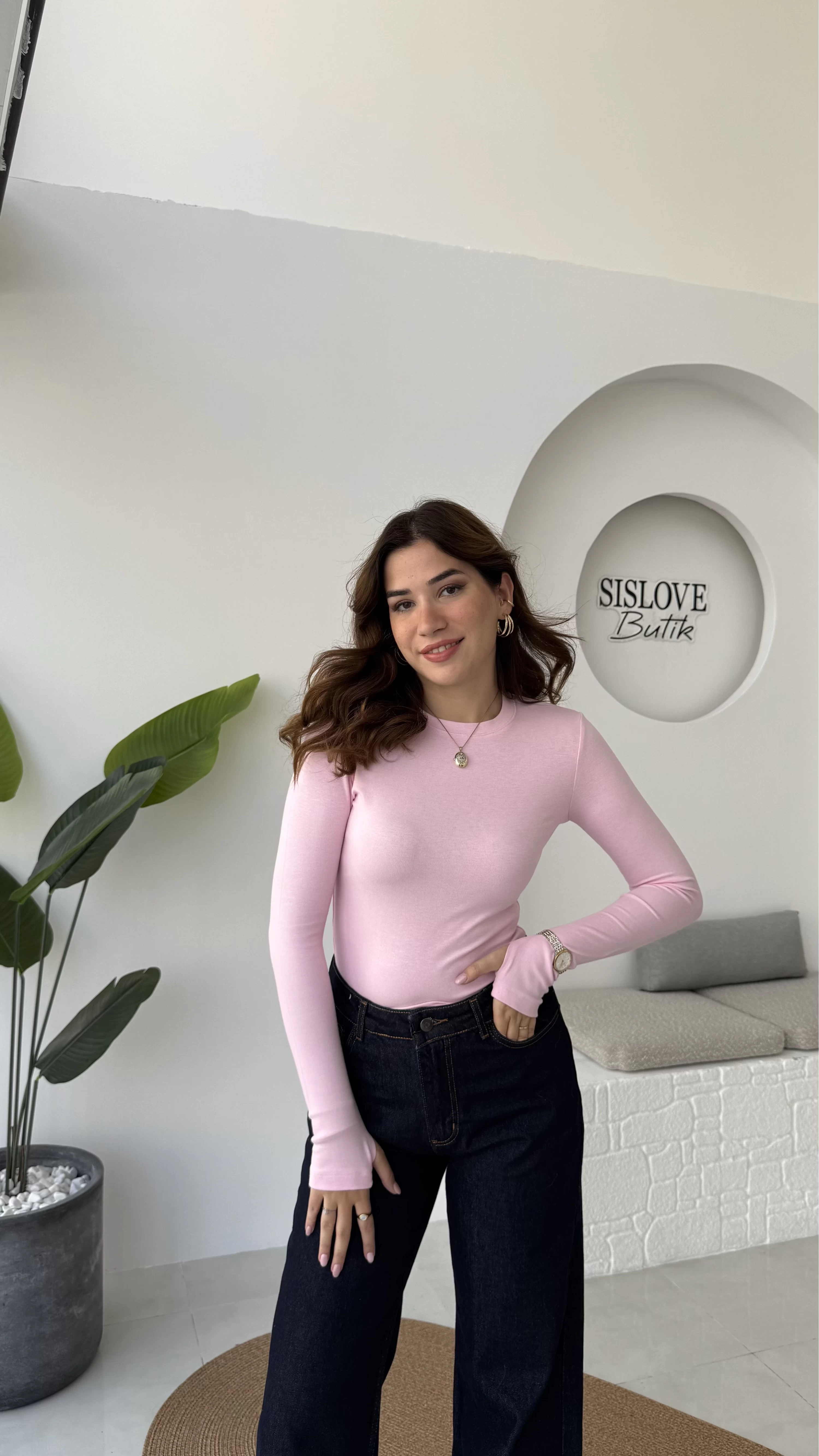 Oys Pembe Parmak Geçmeli Body