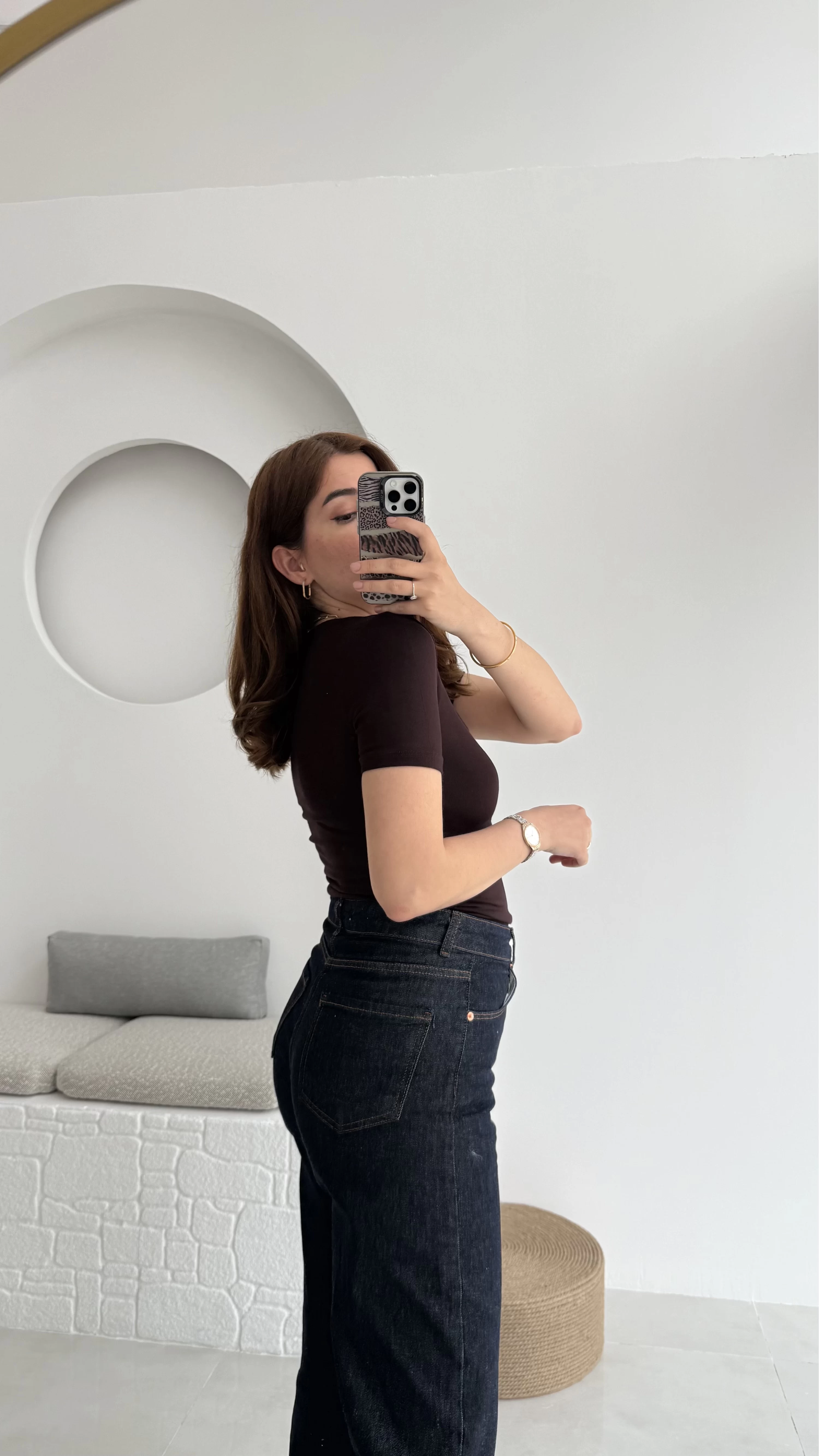 Oys U Yaka T-Shirt Acı Kahve