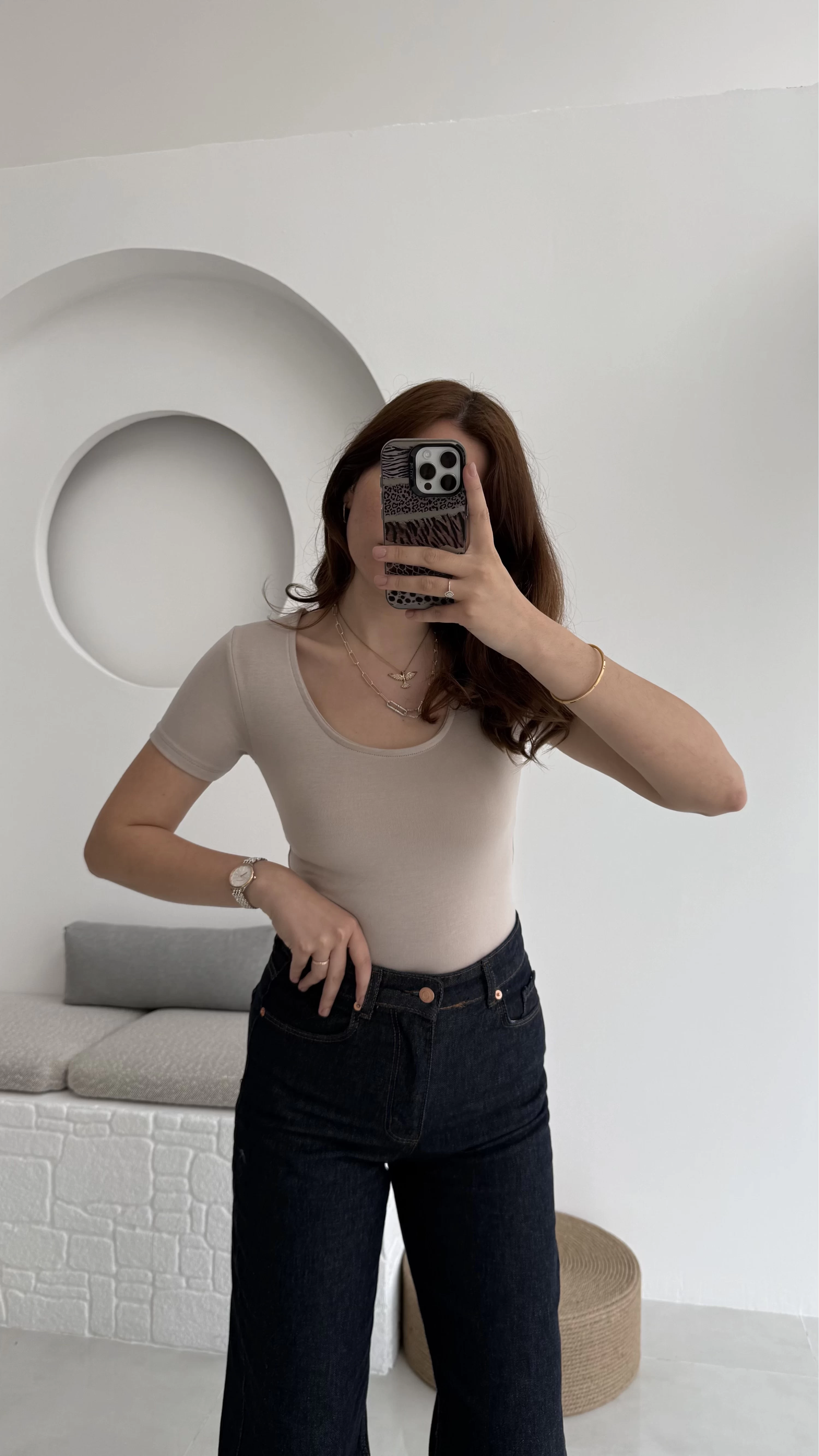 Oys U Yaka T-Shirt Taş