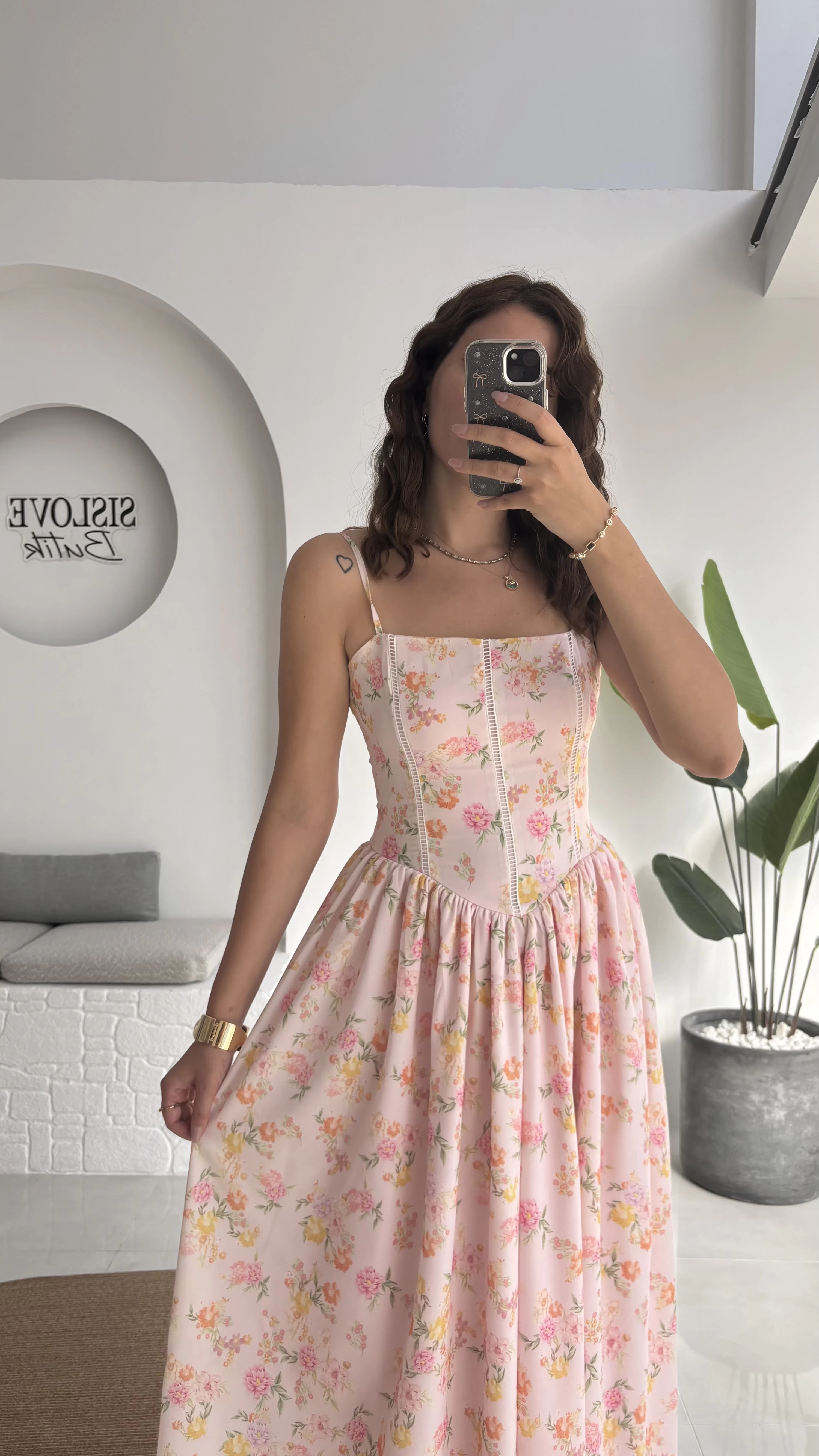 Paris Korse Detay Elbise - Bej - 00673