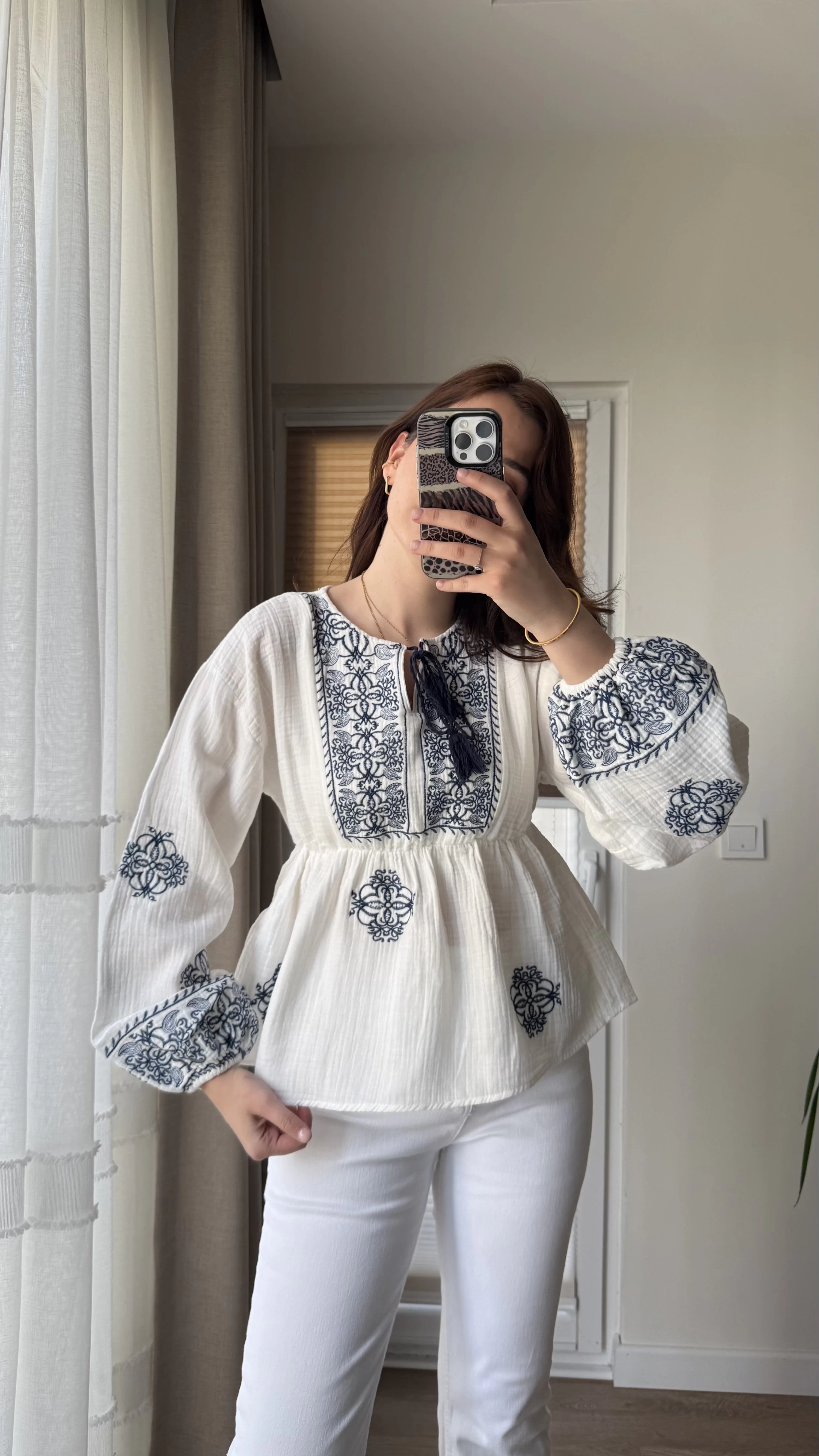 Parla Nakışlı Bluz - 1006