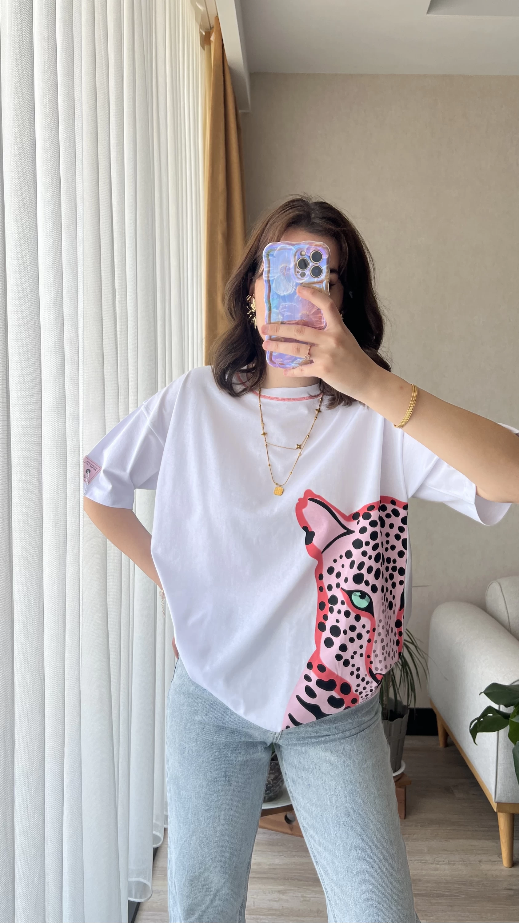 Pembe Kaplan T-Shirt