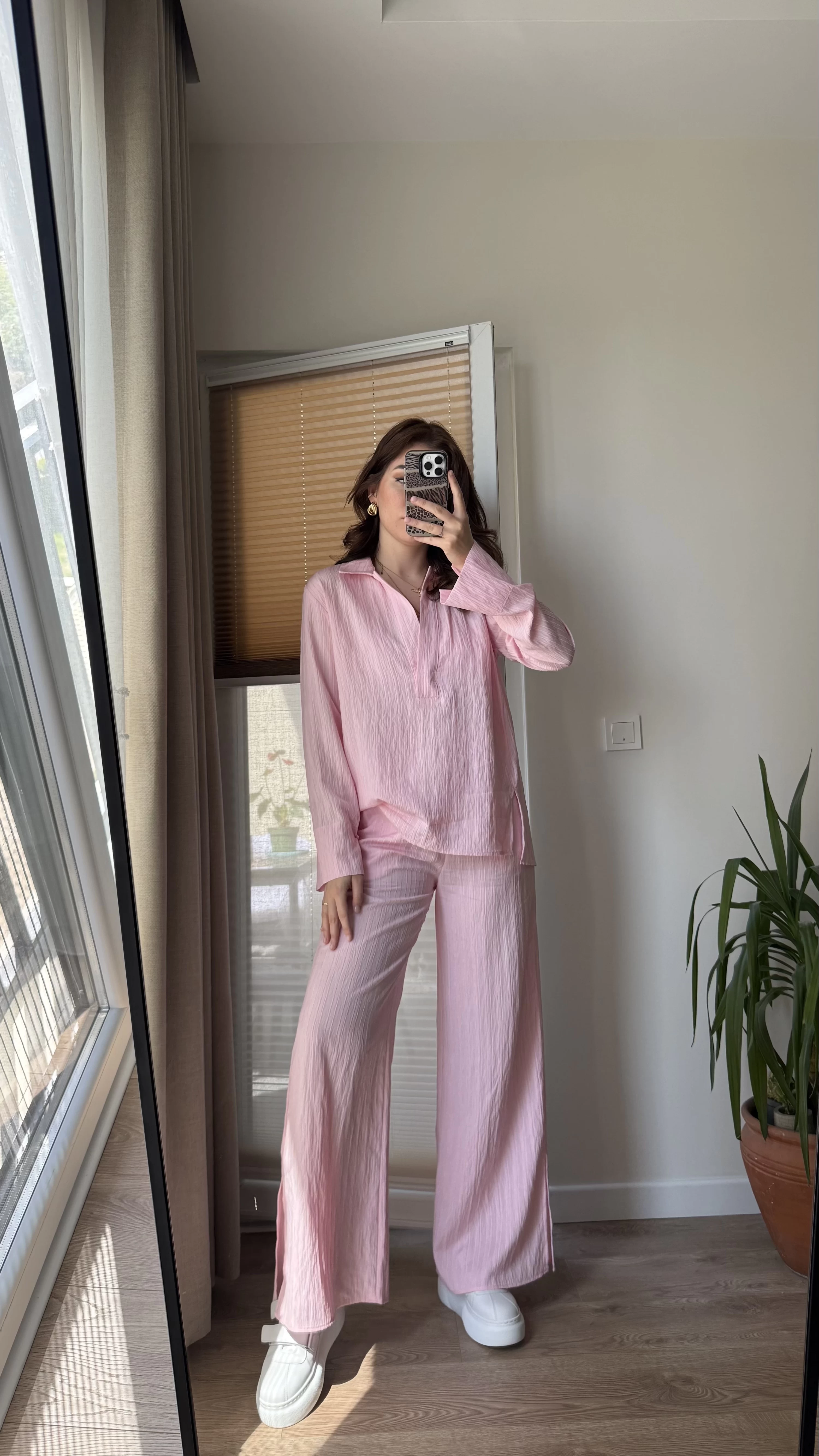 Polo Yaka Takım Pembe (6016)