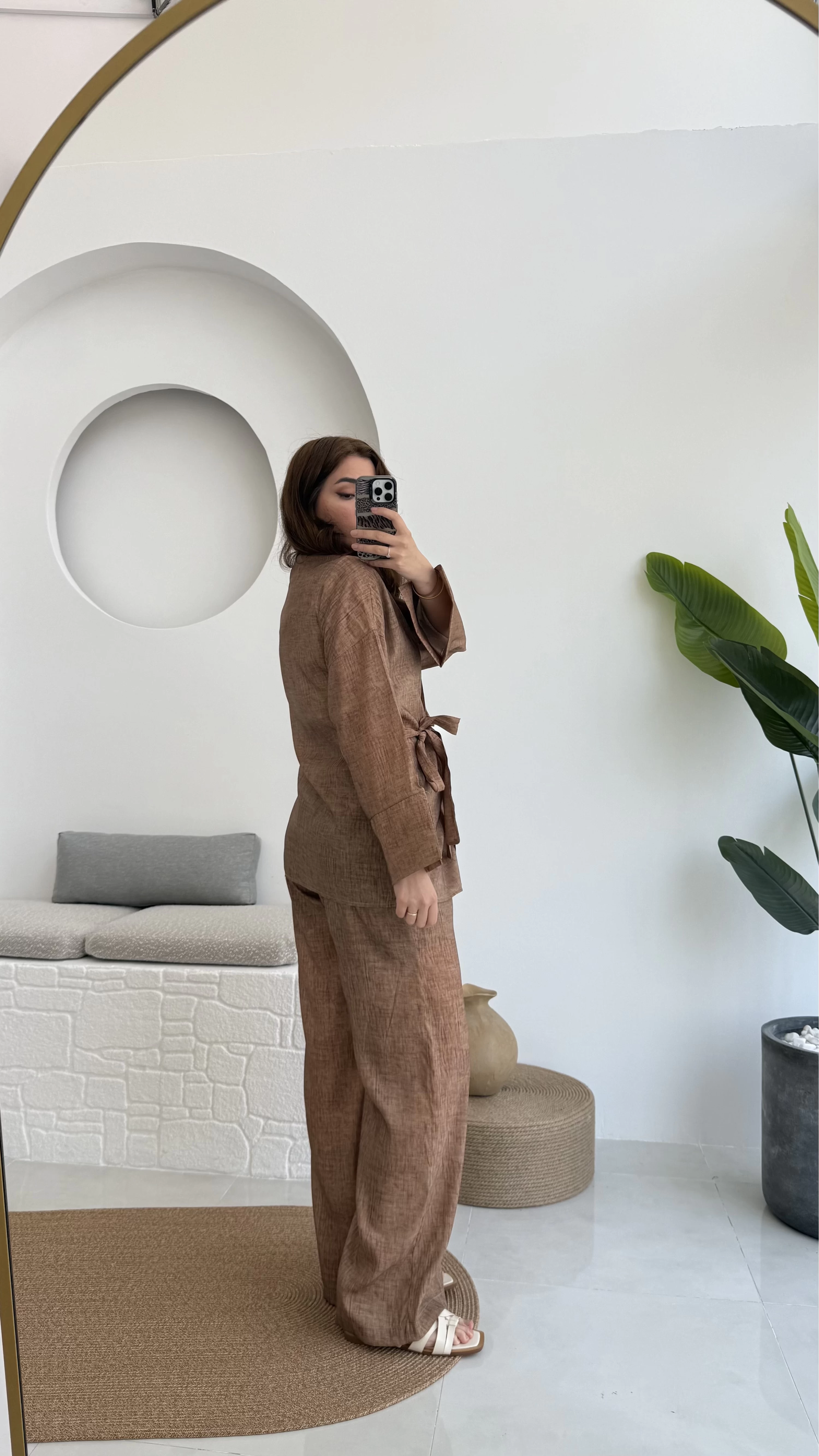 Portion Tensel Kimono Takım Kahve