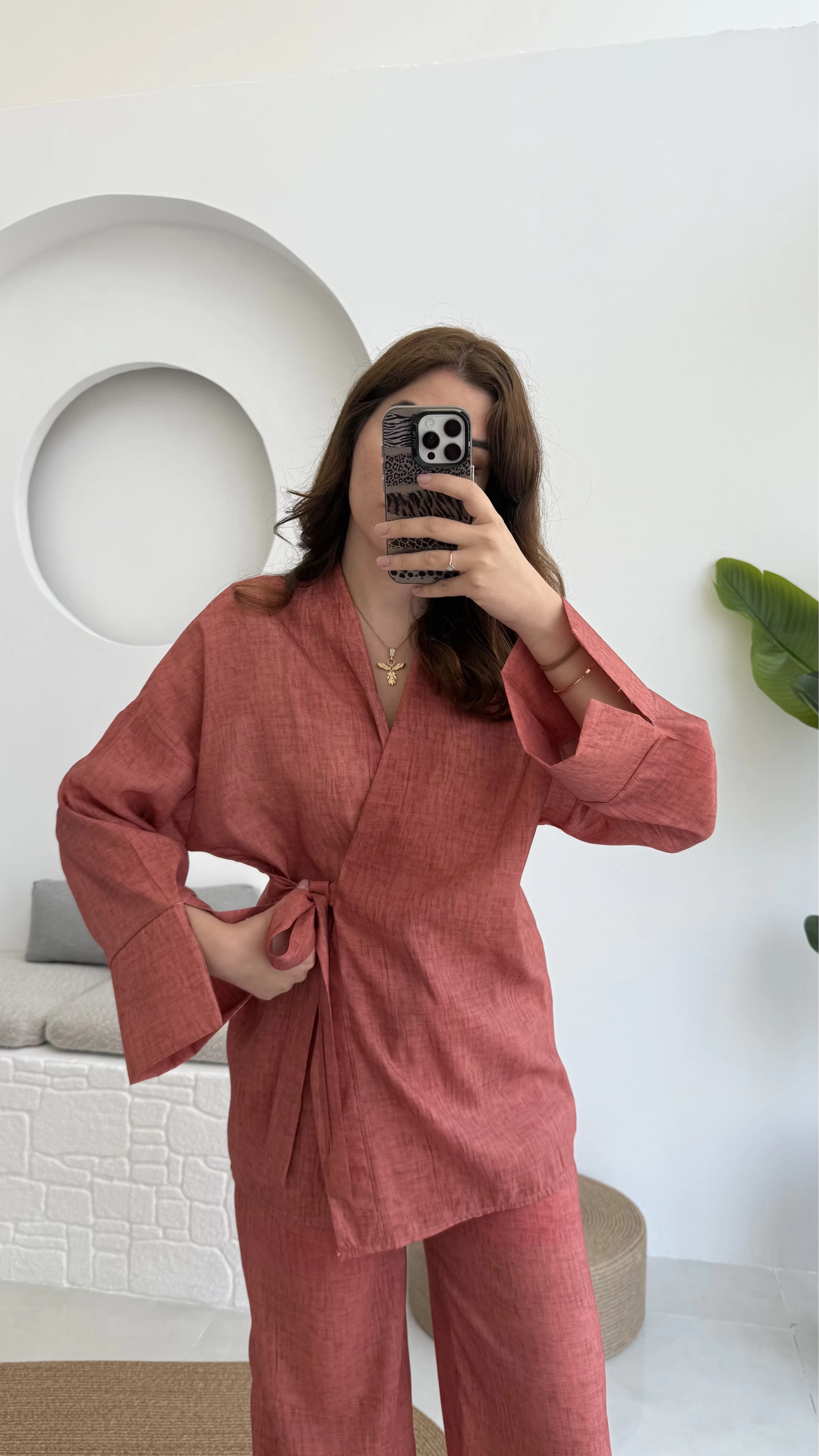 Portion Tensel Kimono Takım Kiremit