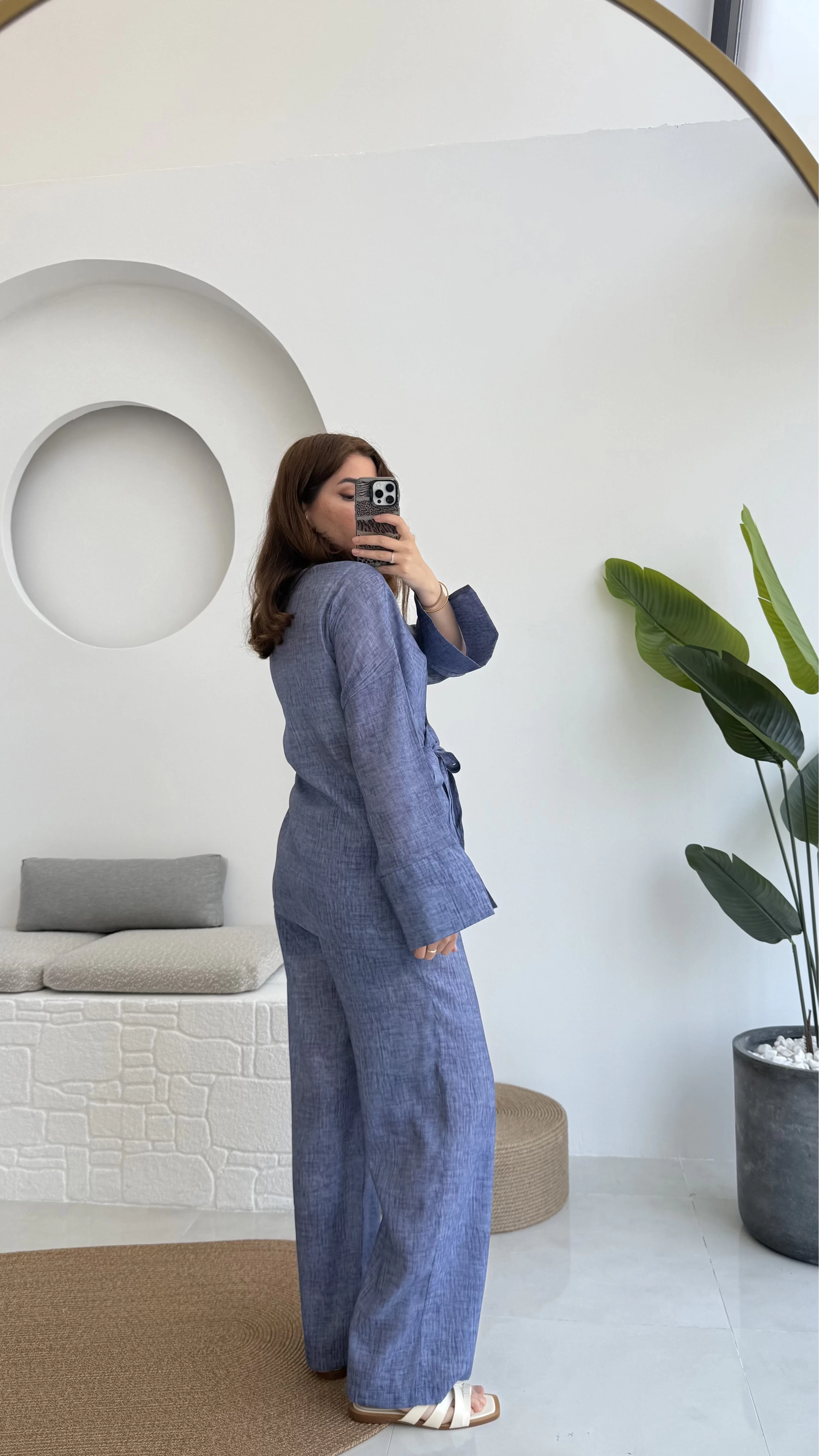 Portion Tensel Kimono Takım Koyu Mavi