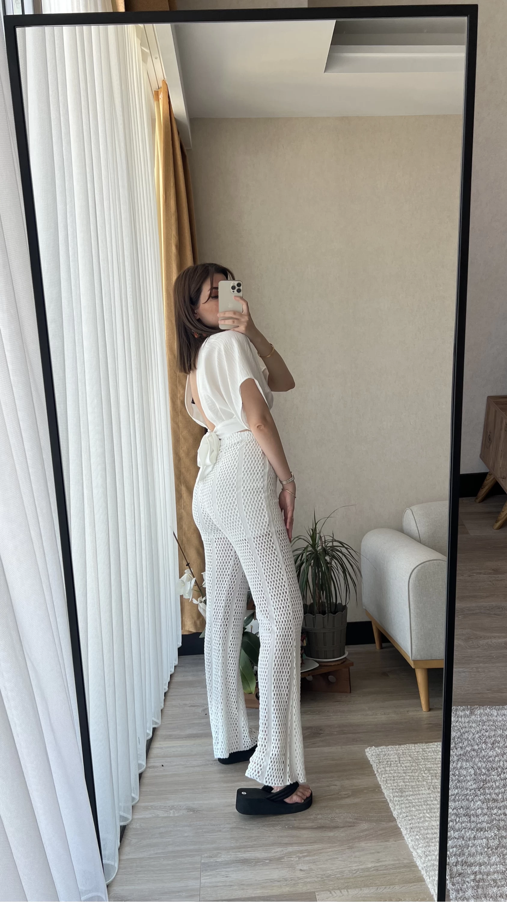 Preemium Triko Beyaz Pantolon