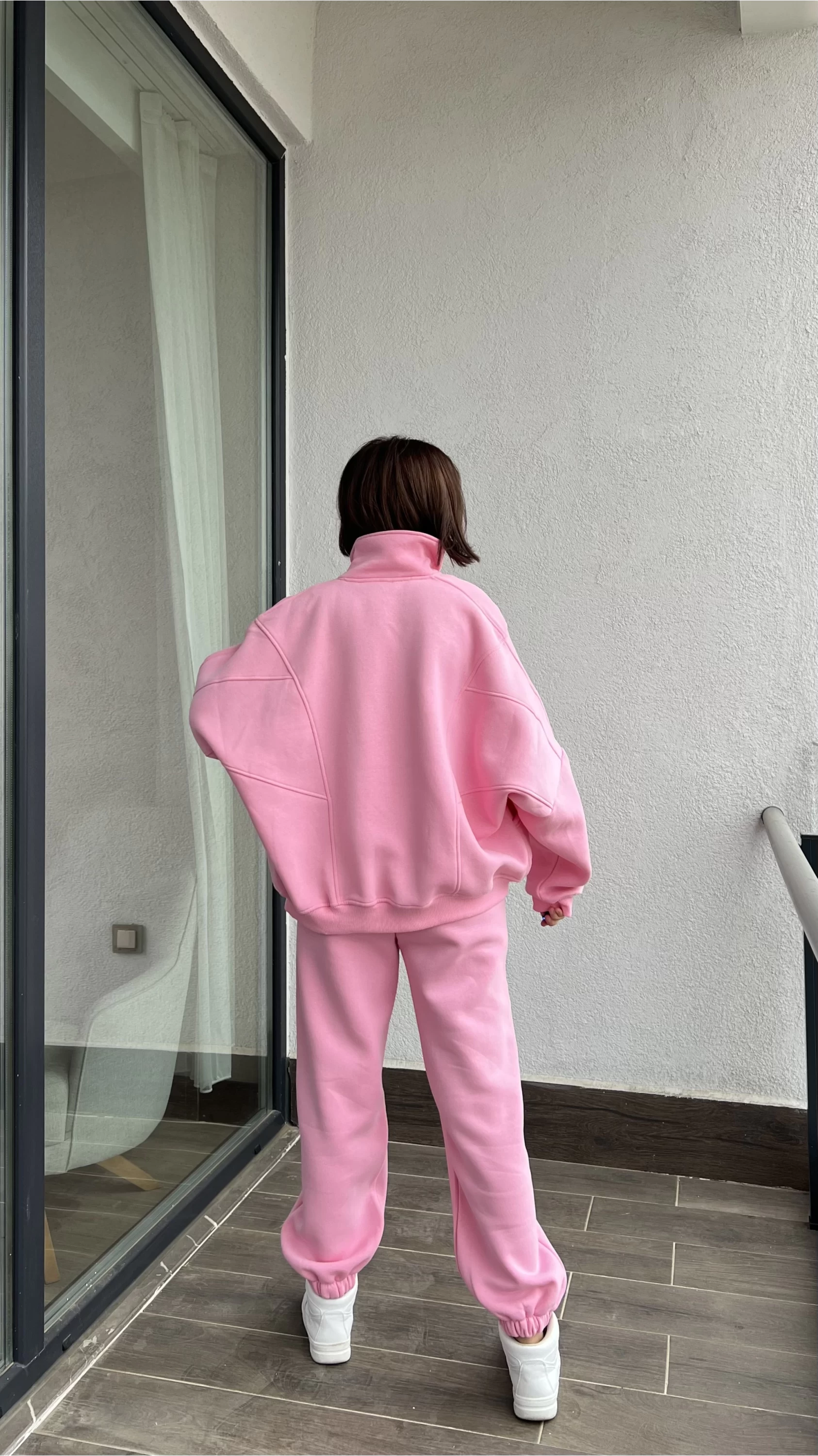 Premium Pembe 3 İplik Eşofman Takımı