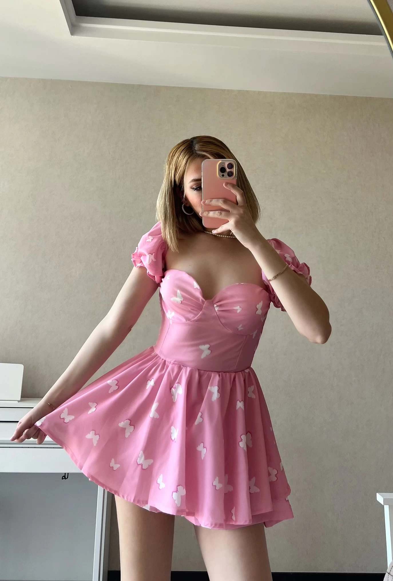 Pretty Pink Mini Elbise