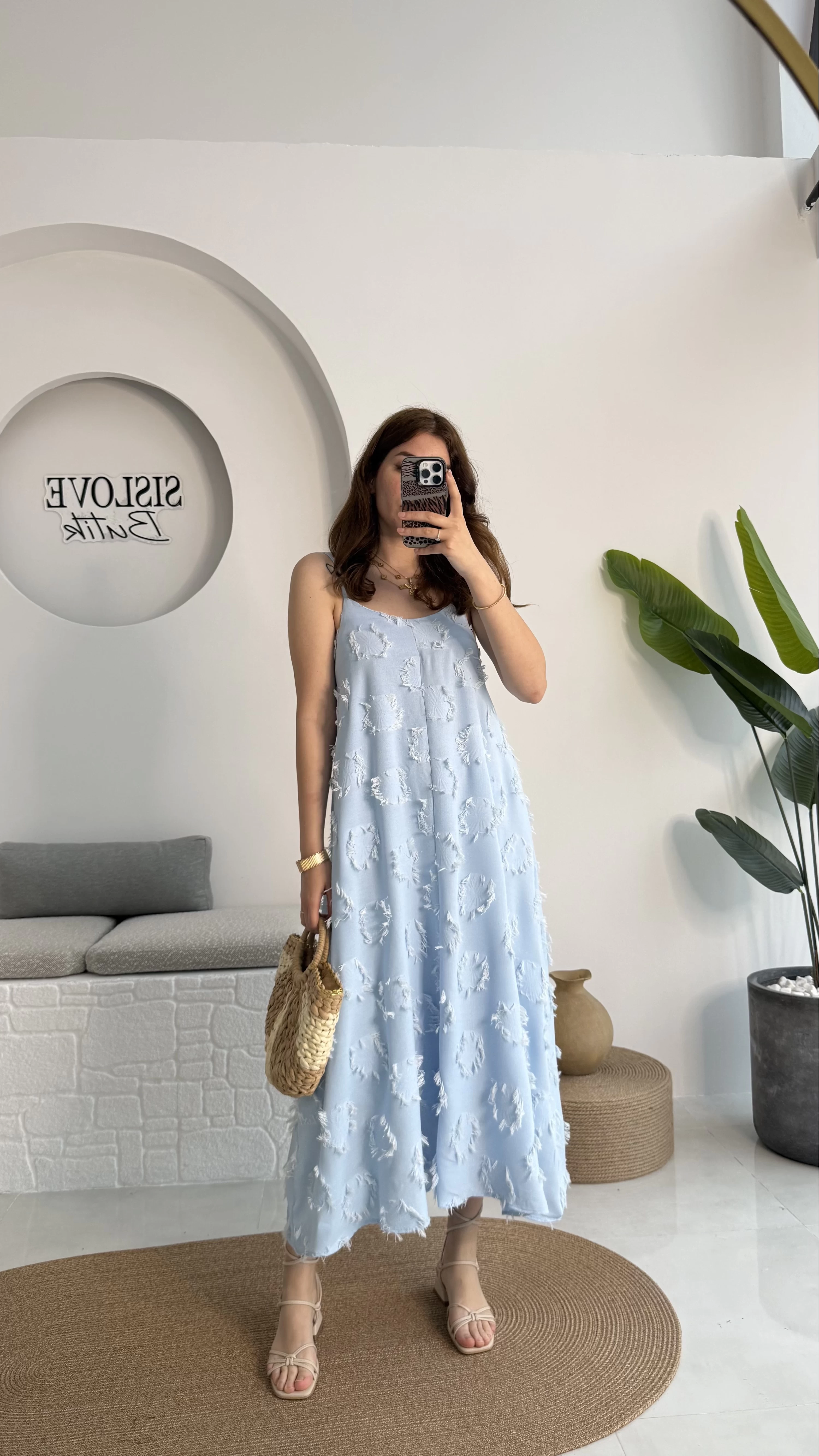 Püskül Elbise - Bebe Mavisi - 3060