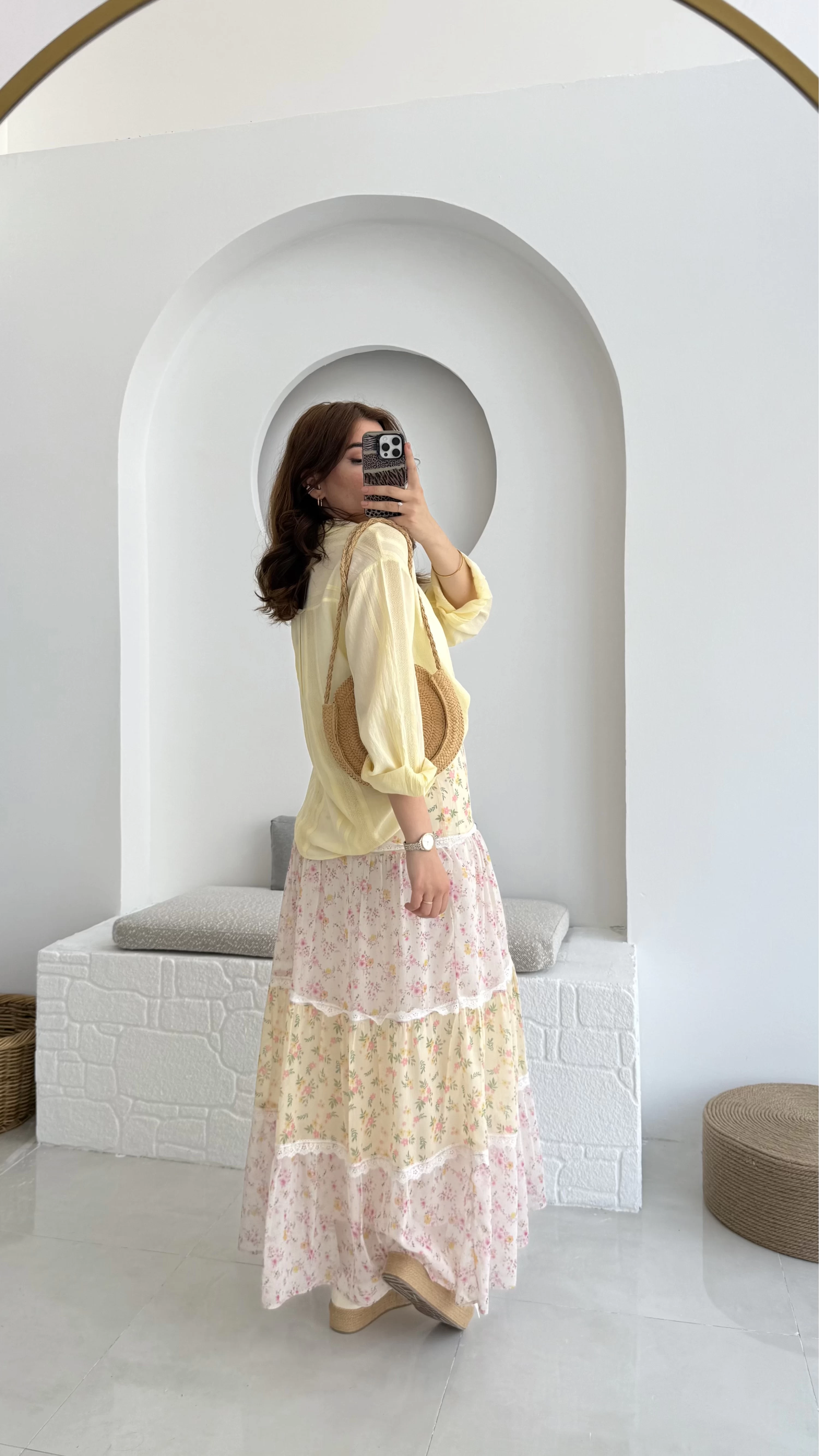 Raffaella Sarı Tül Gömlek