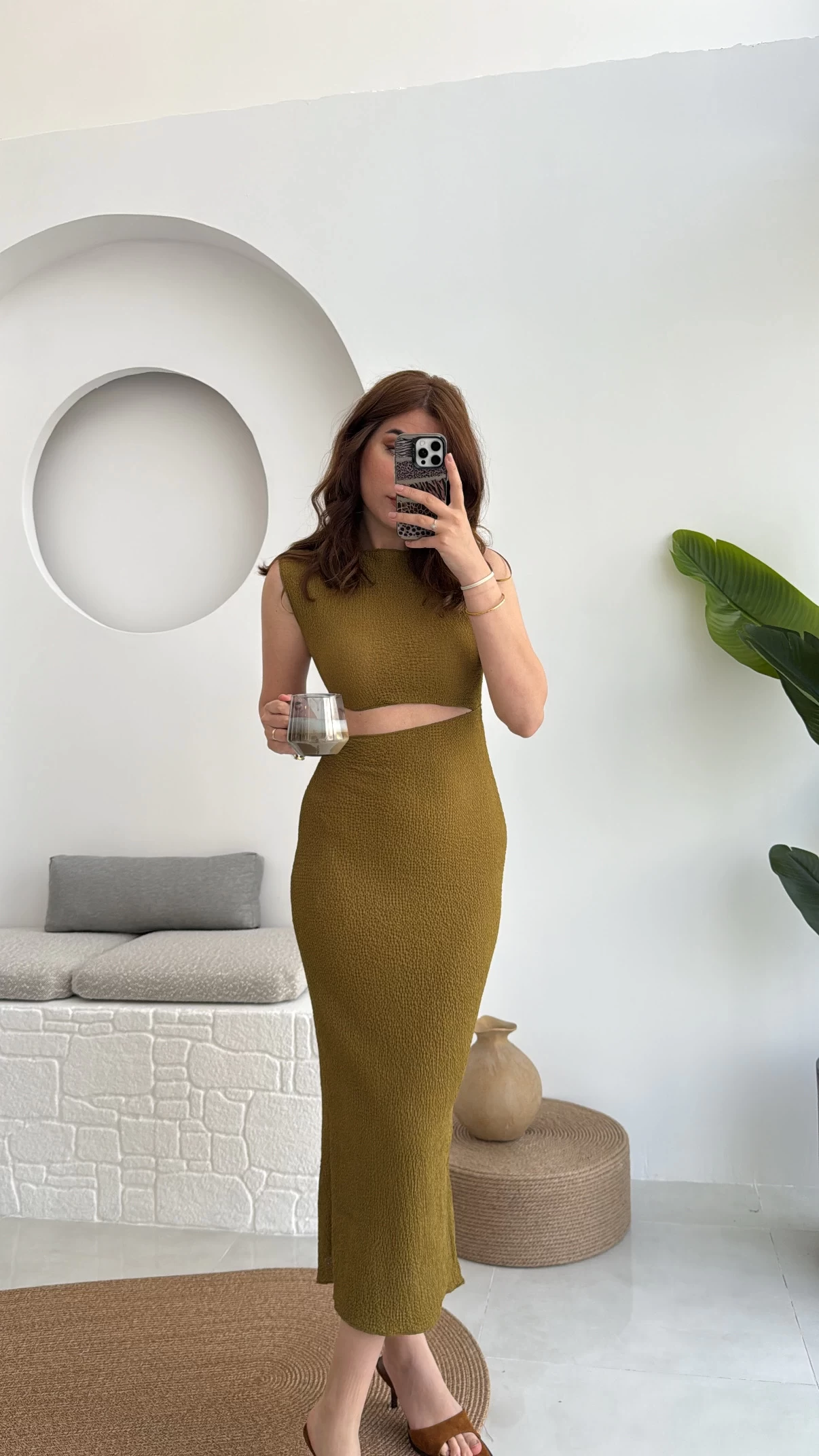 Ramona Bürümcük Elbise Haki