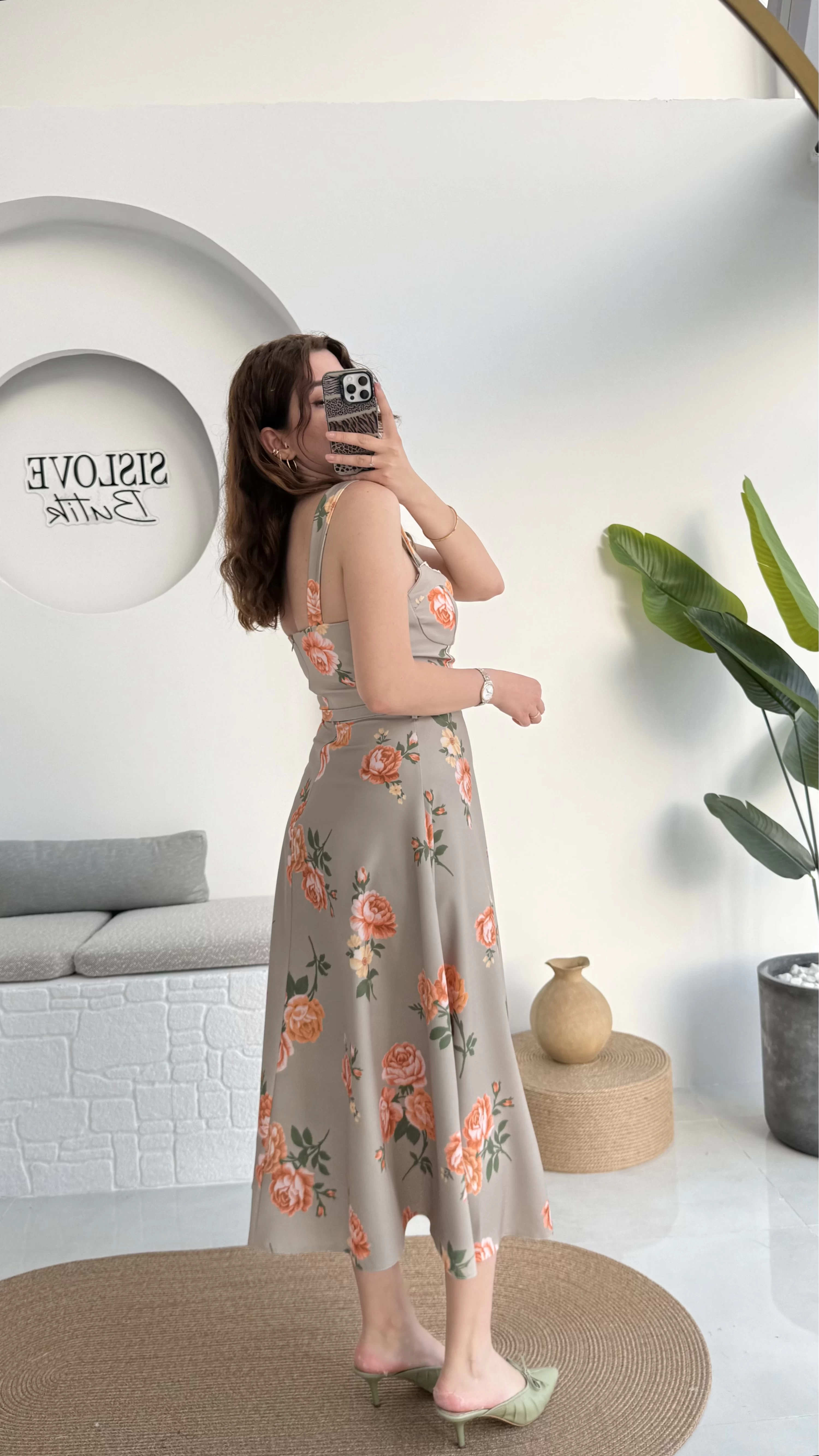 Rosa Kemerli Elbise - Haki - 8582