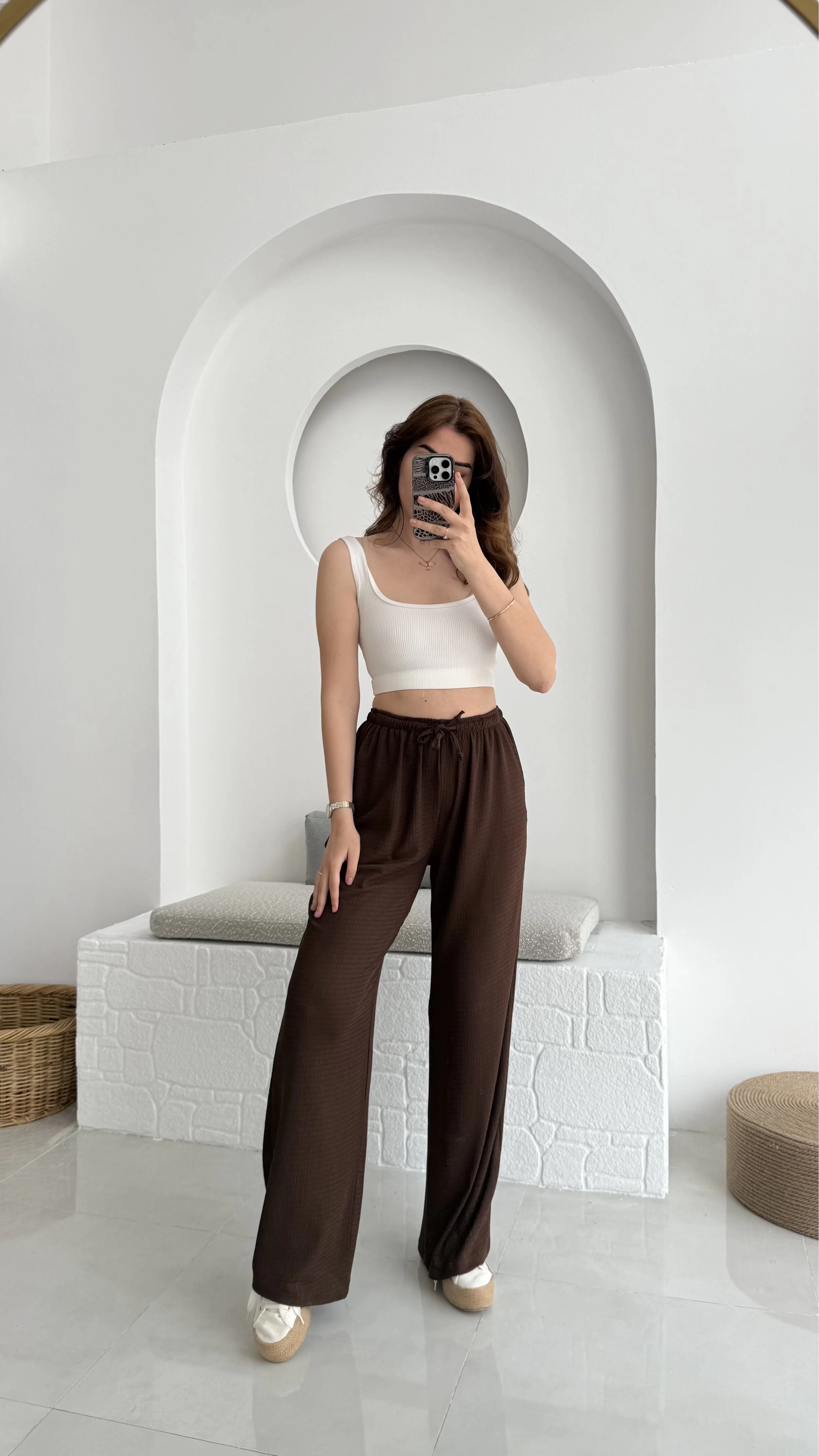 Ru Bürümcük Pantolon Kahve - 4023