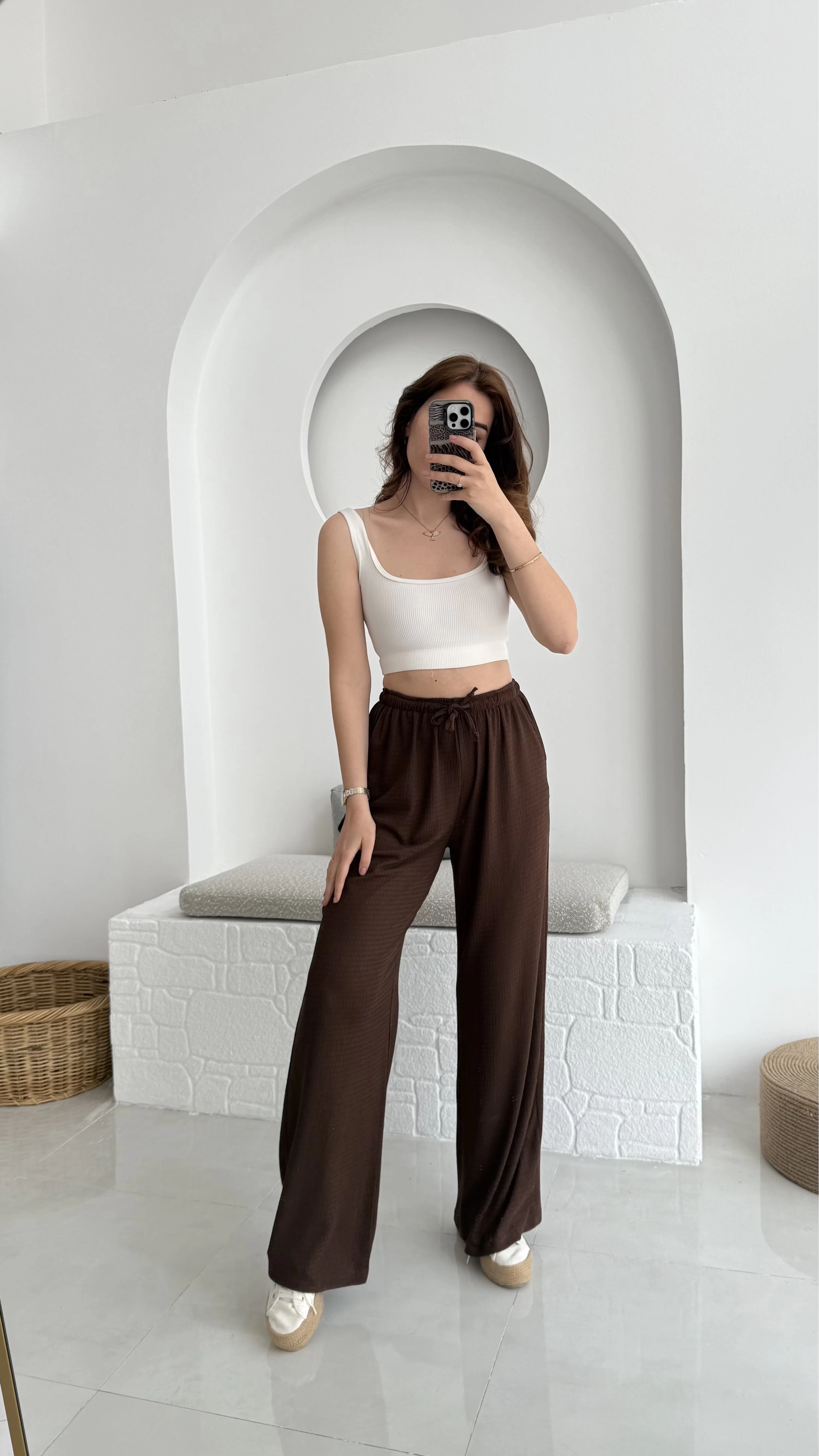 Ru Bürümcük Pantolon Kahve - 4023