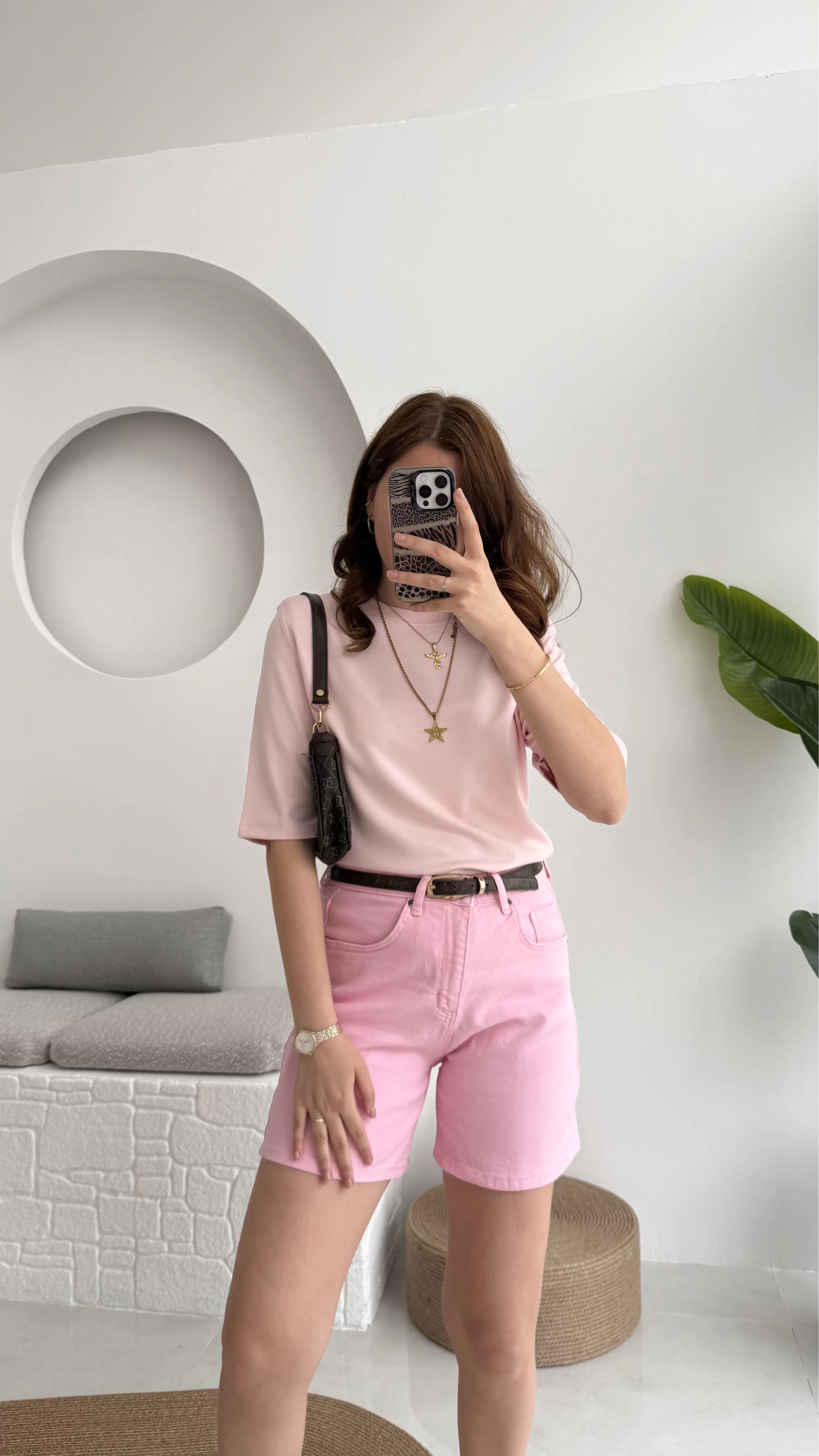 Şehir Boy Kot Şort Pembe