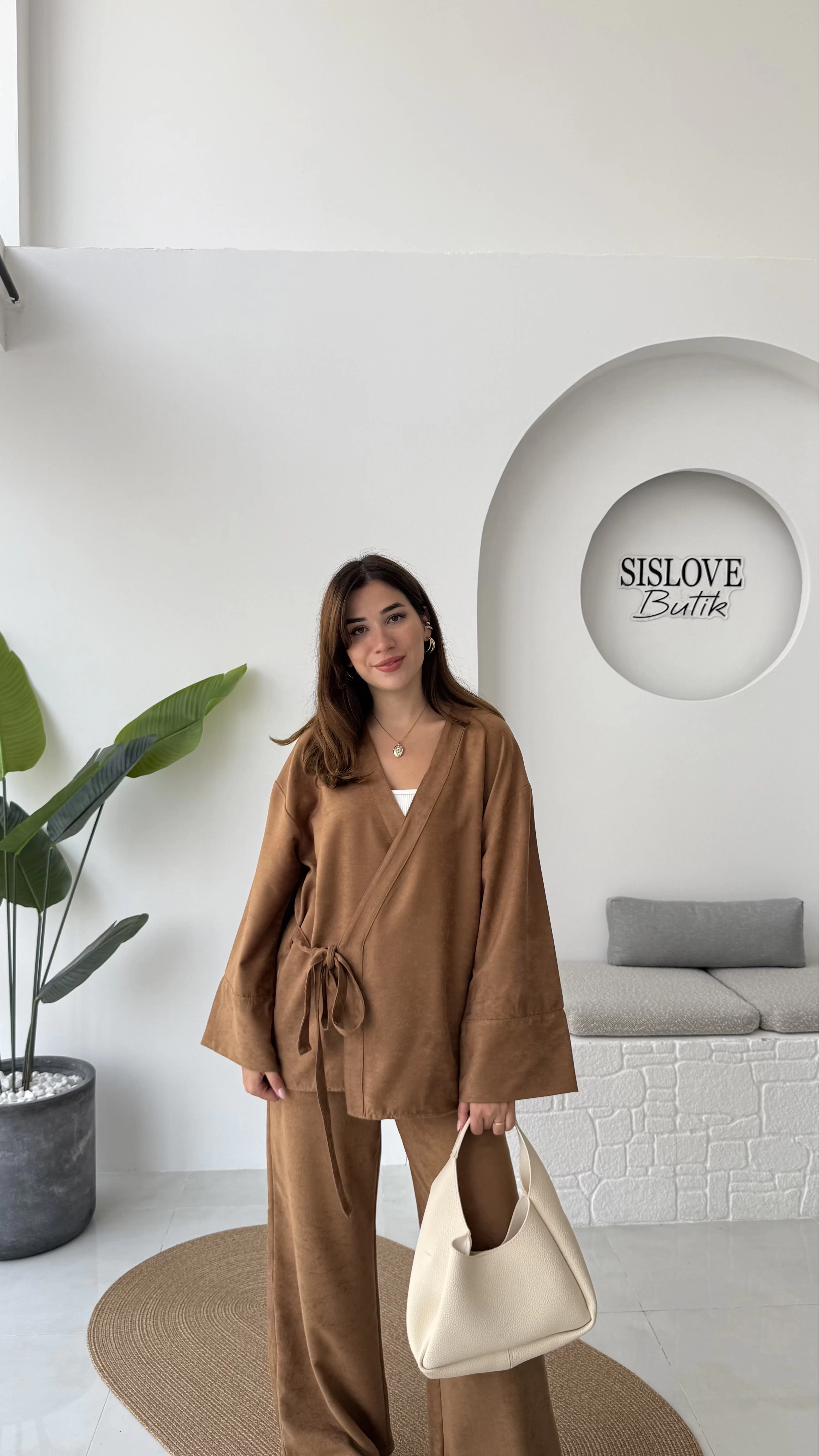 Serena Süet Takım - Camel - Kod: 6023