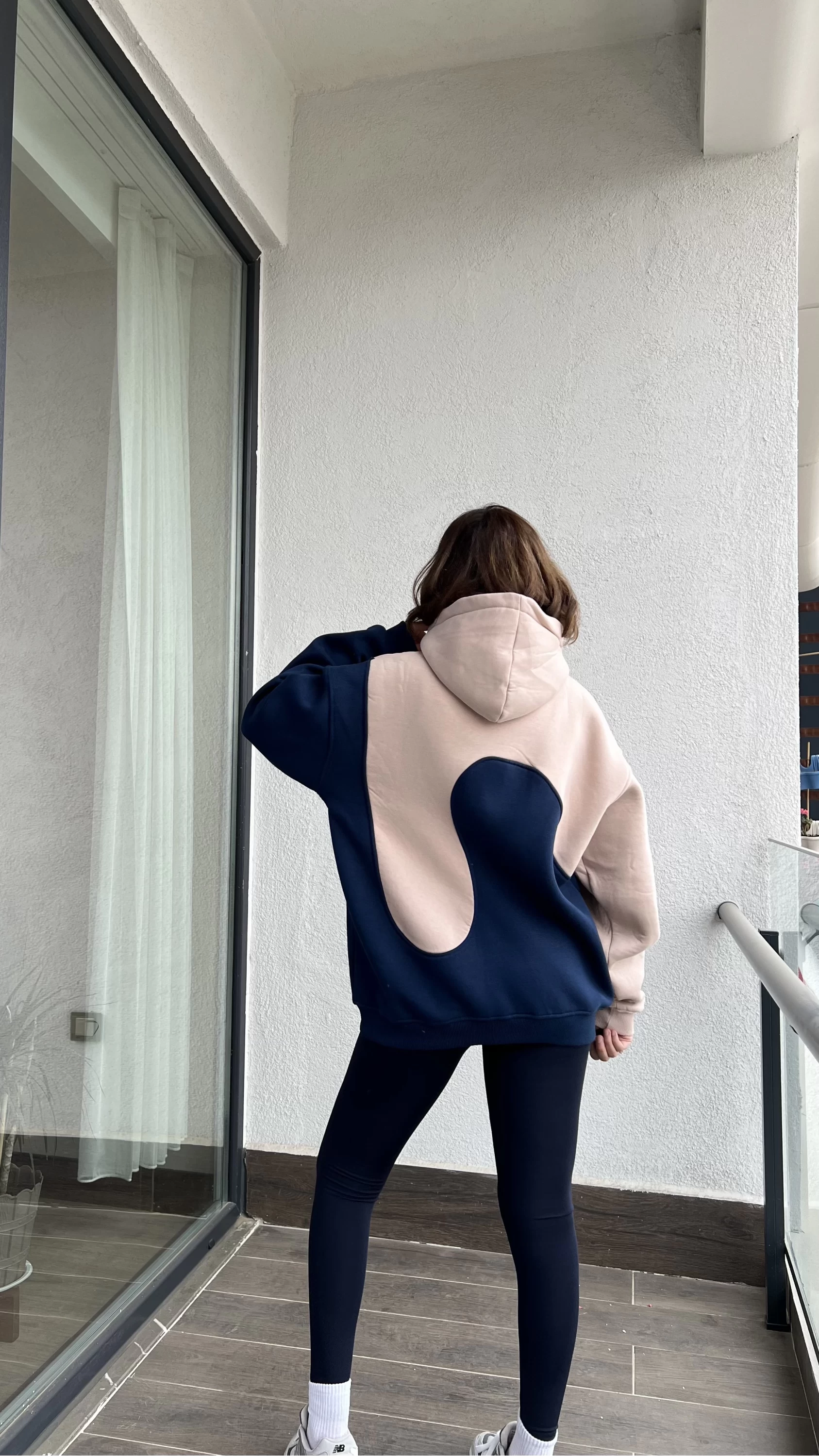 Sky Bej - Lacivert 3 İplik Polarlı Sweat
