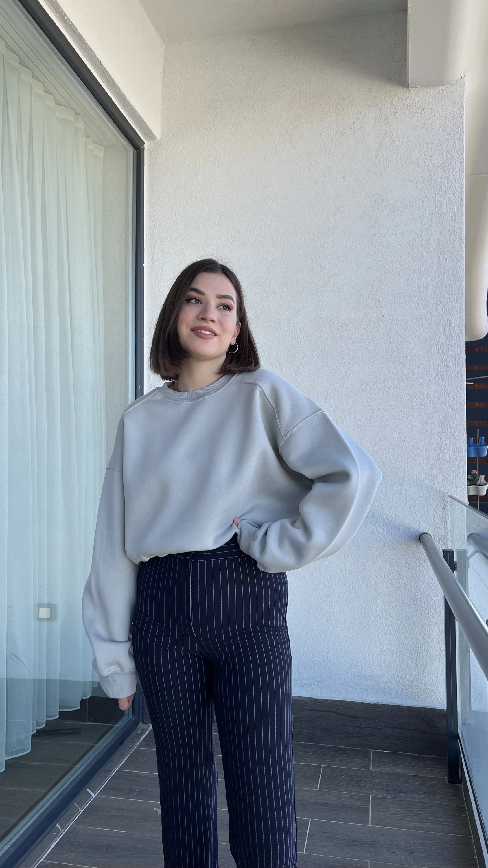 Snw Uzay Grisi 3 İplik Polarlı Sweat