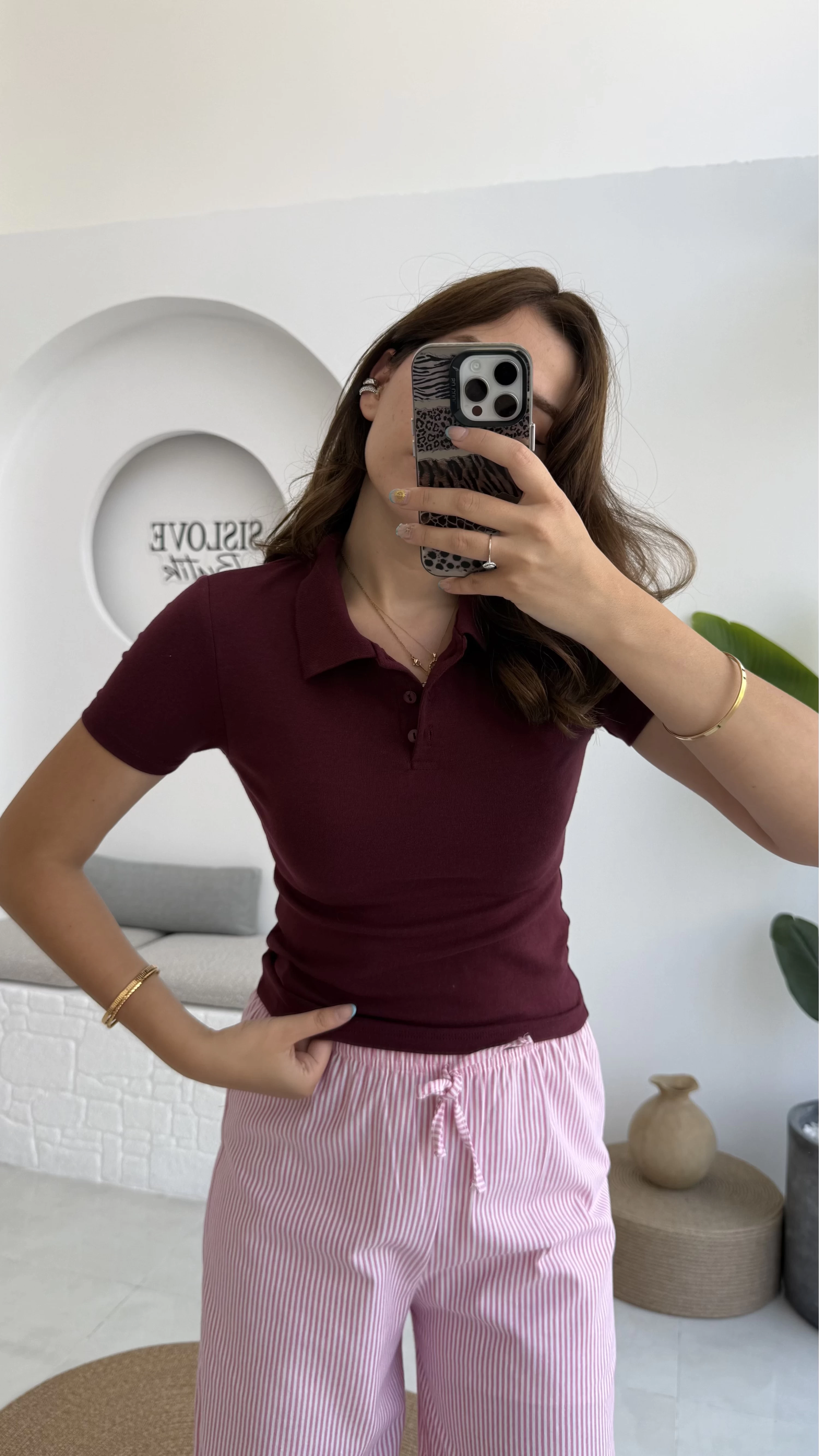 Sugar Polo Yaka Kısa T-shirt - Bordo