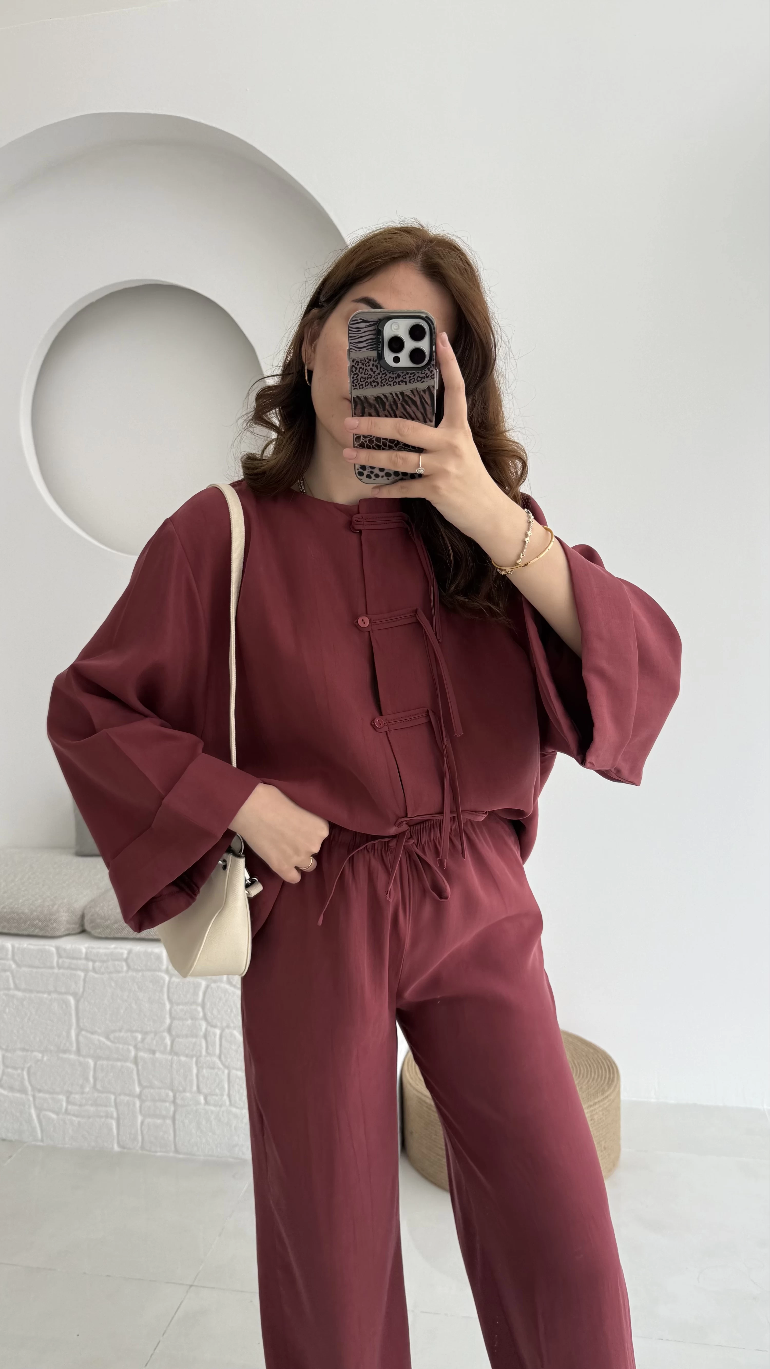 Takım Bennet Serisi Modal Kumaş Bordo