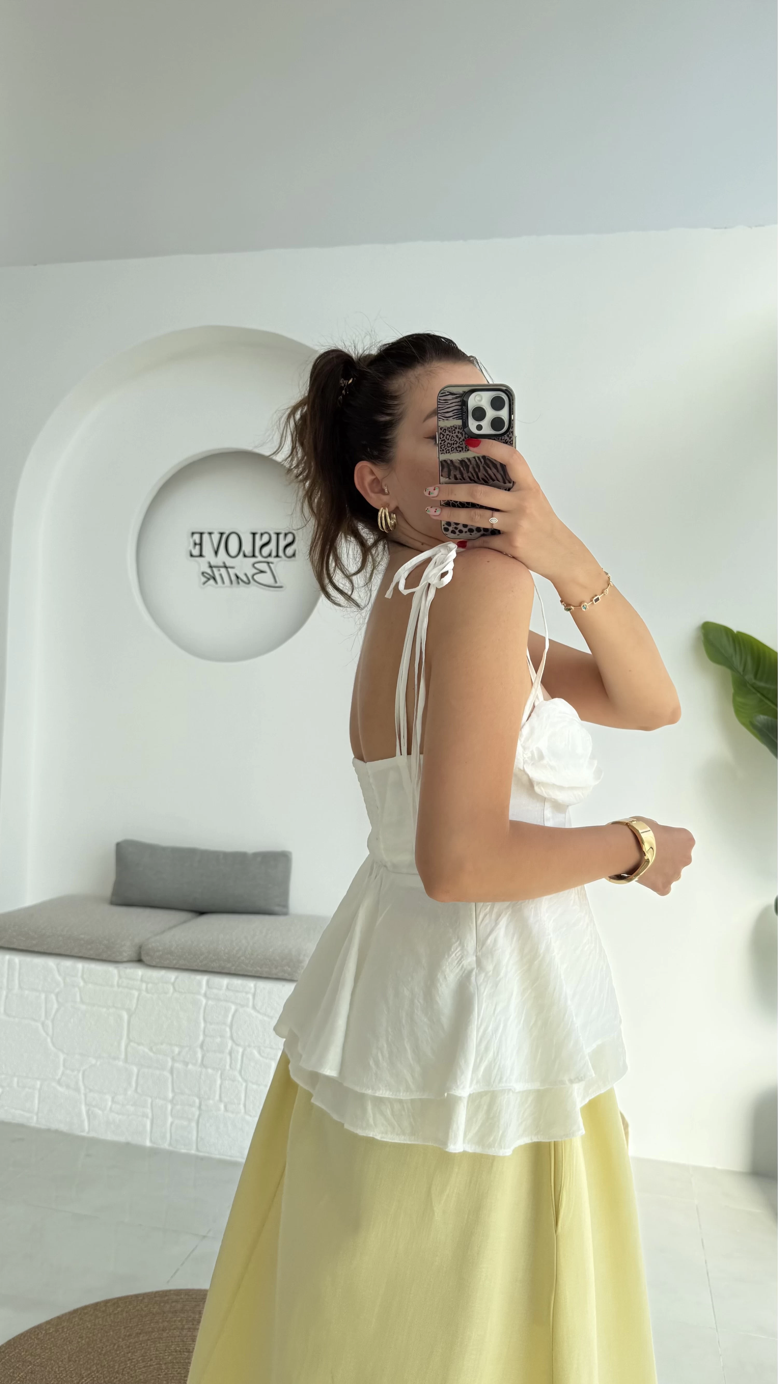 Trixie Askıları Bağlamalı Beyaz Bluz - 1011