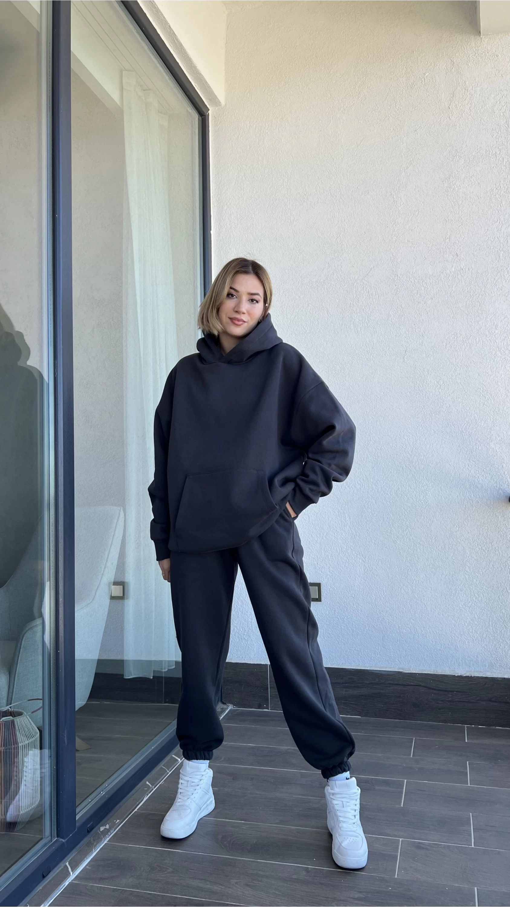 UCL Oversize Sweat Takım Füme
