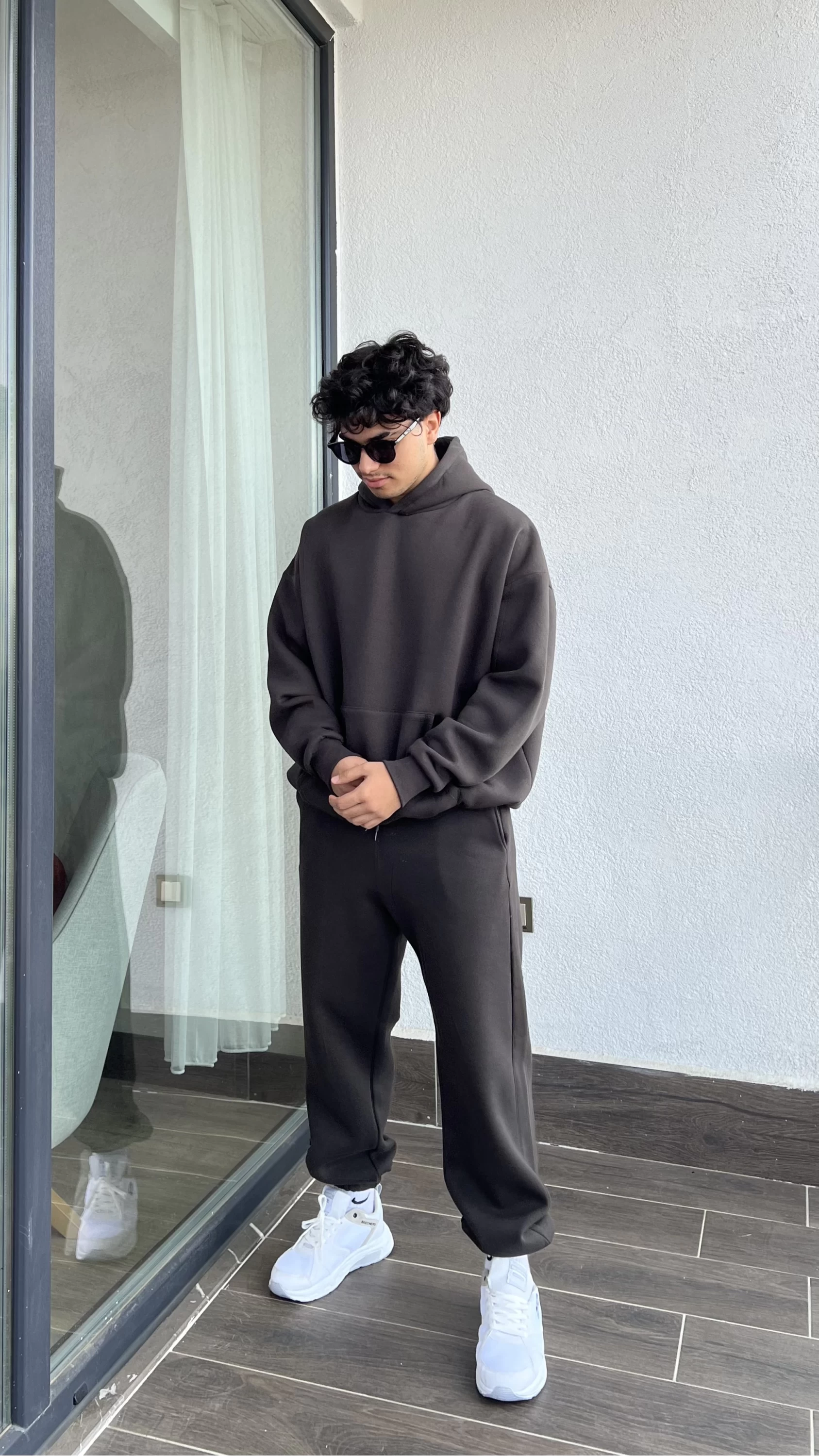 UCL Oversize Sweat Takım Antrasit Kahve