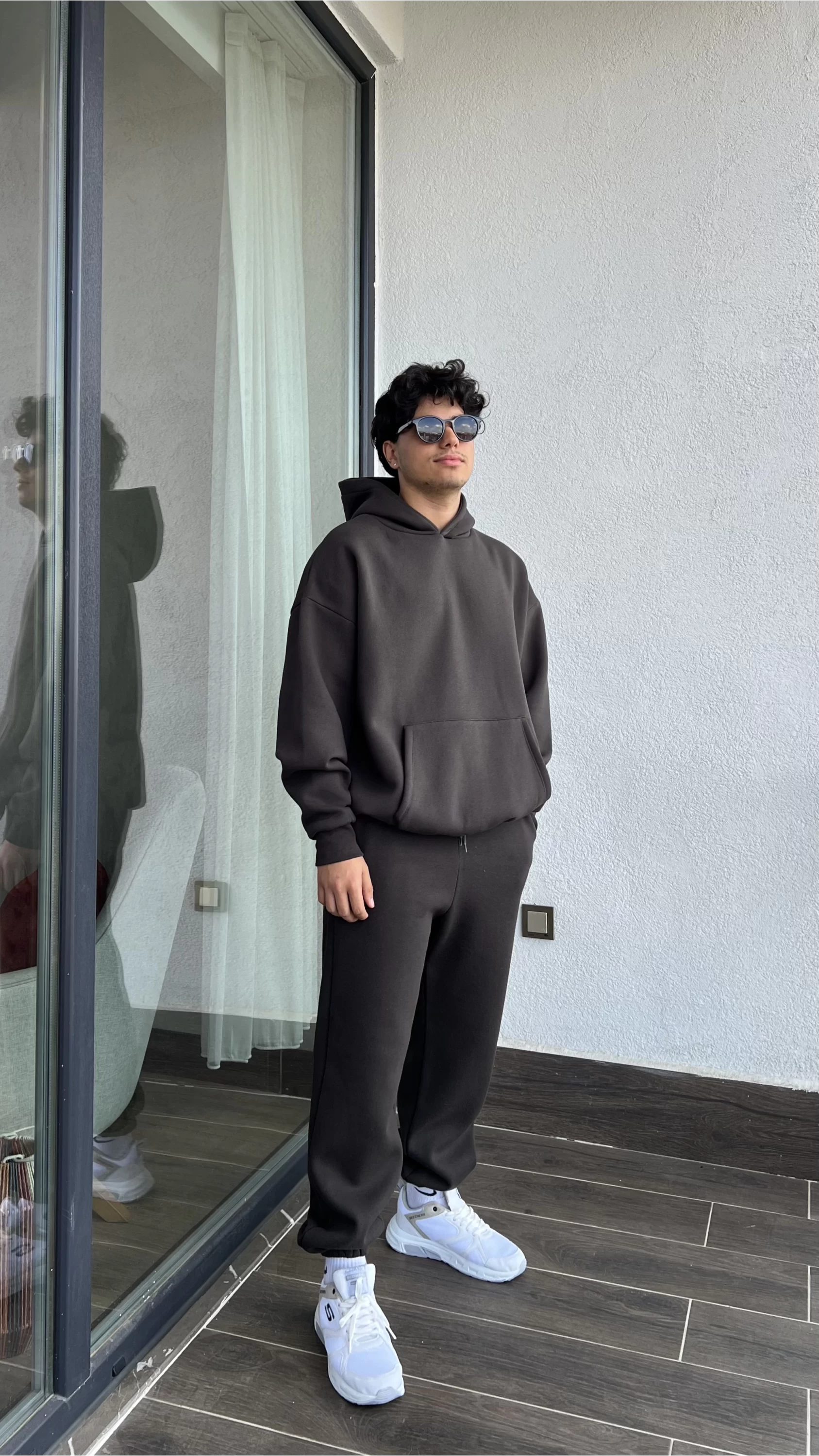 UCL Oversize Sweat Takım Antrasit Kahve
