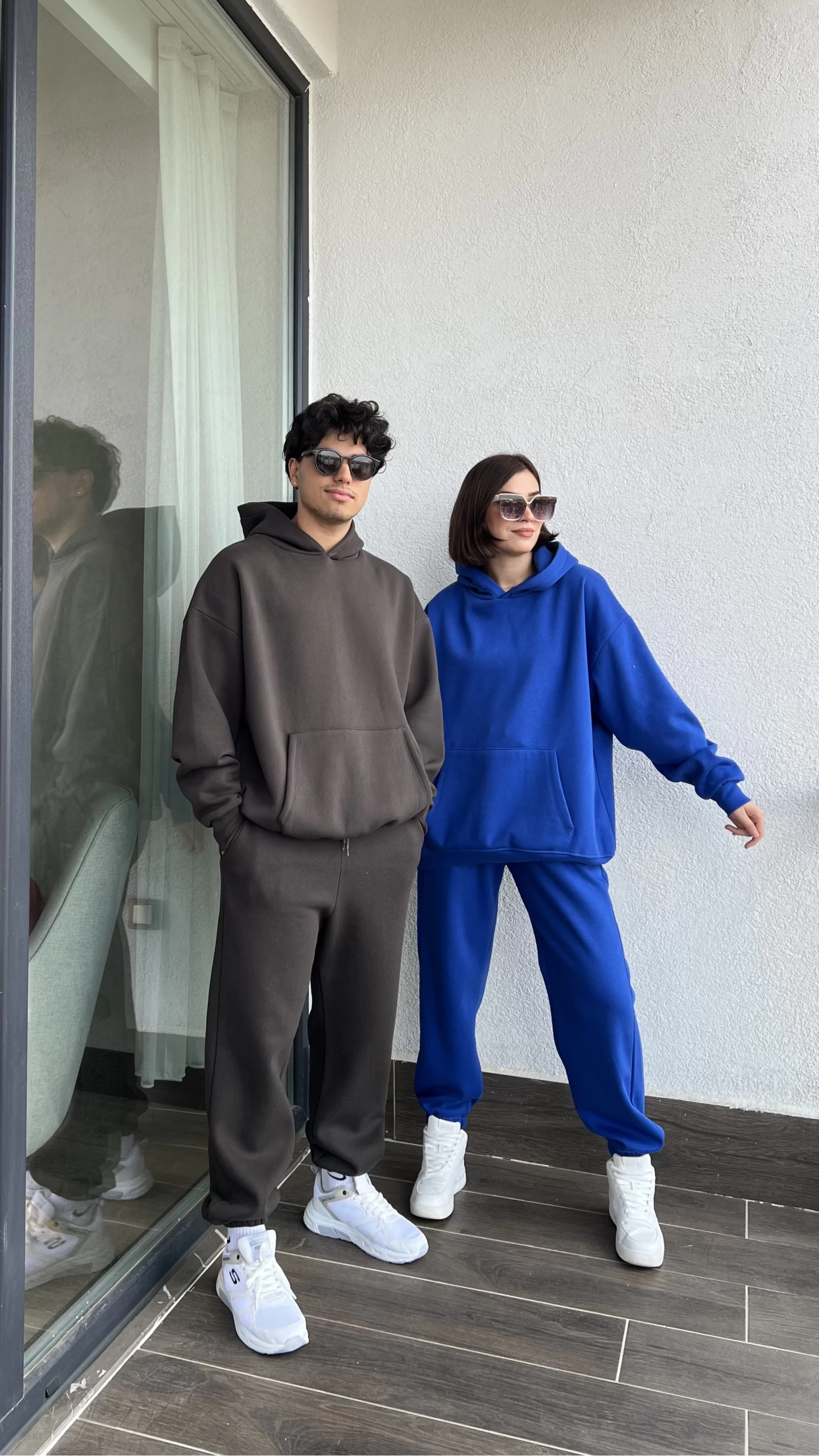 UCL Oversize Sweat Takım Antrasit Kahve