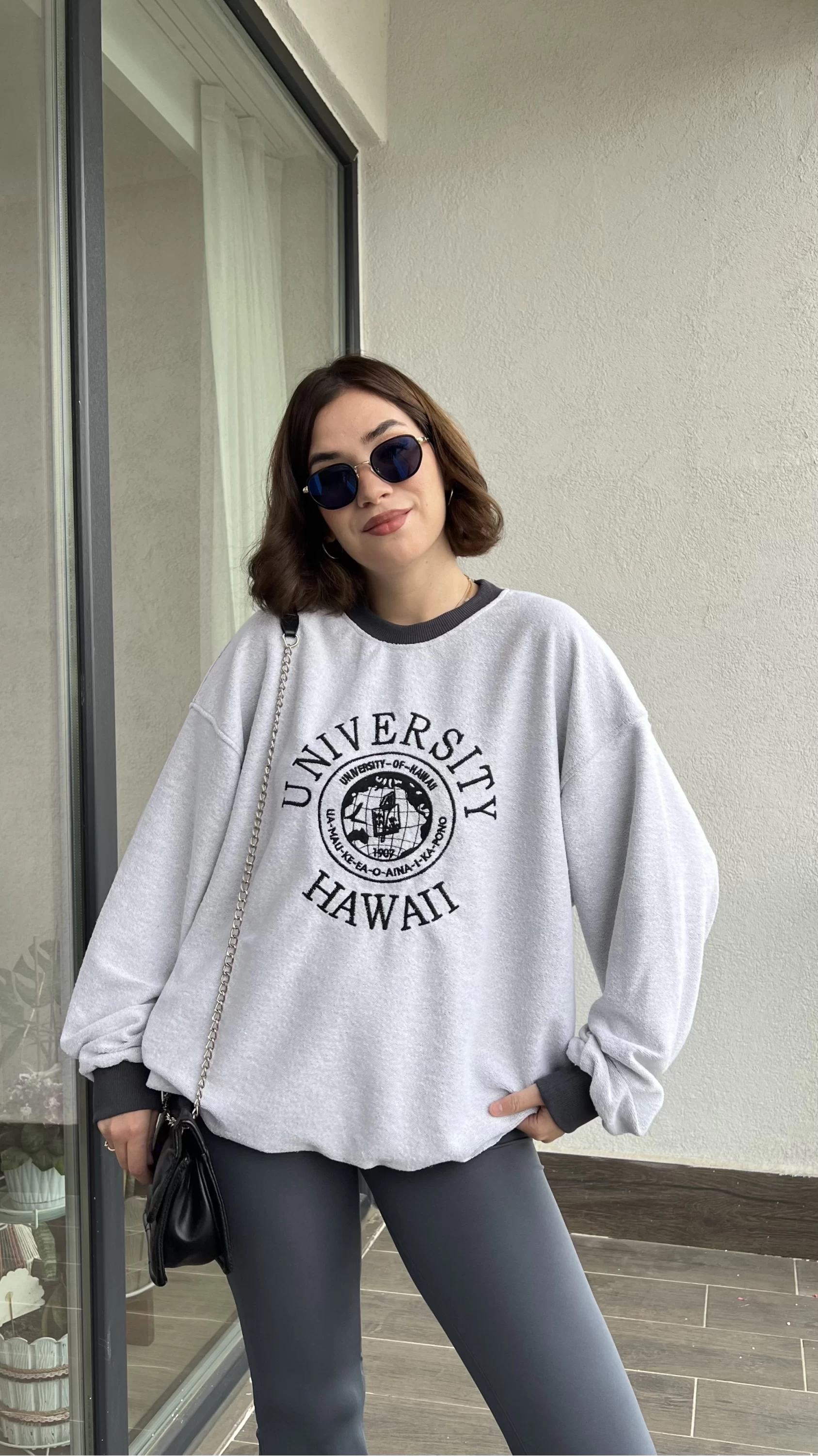 Uni Gri Havlu Kumaş Sweat