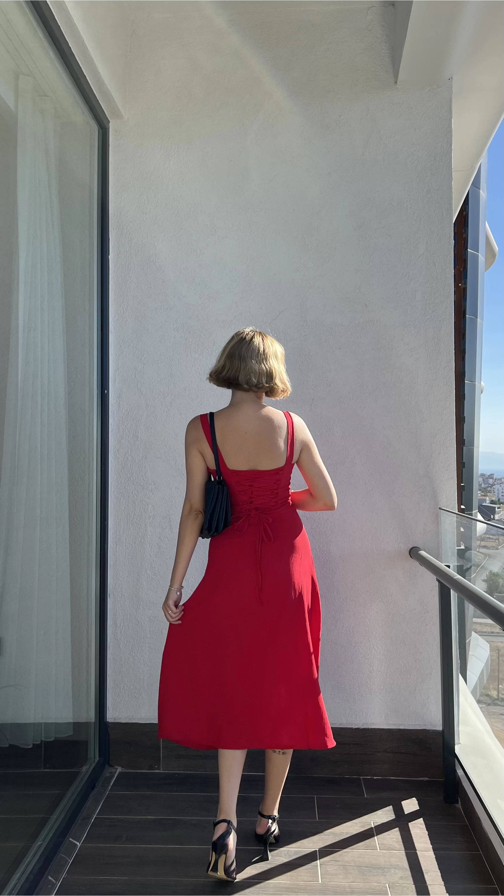 Venesy Midi Kırmızı Drape Elbise