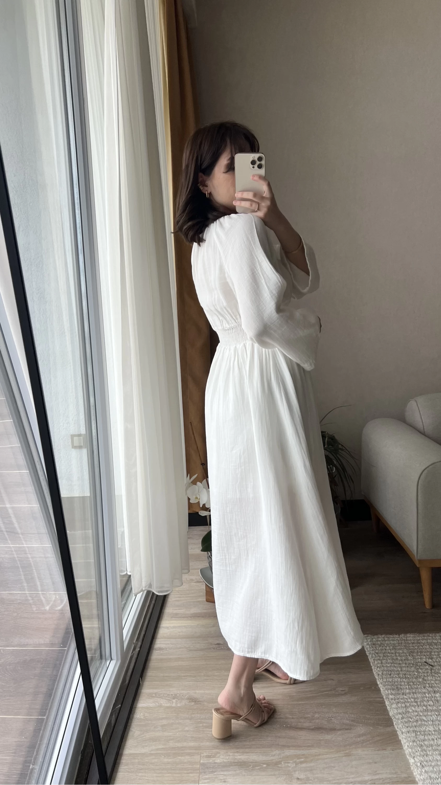Venüs Müslin Beyaz Elbise