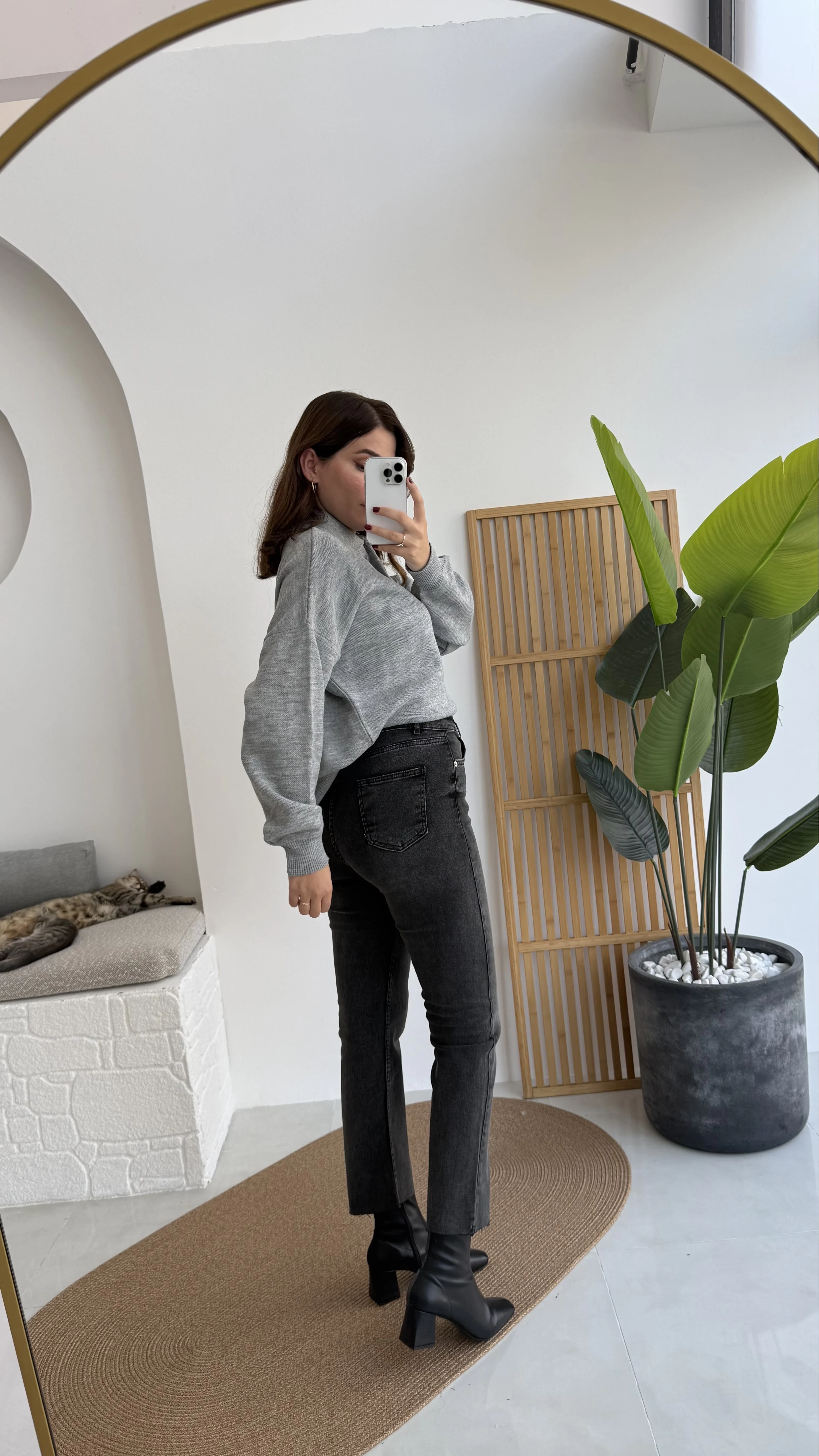 Meyla Antrasit Slim Fit Jean Pantolon