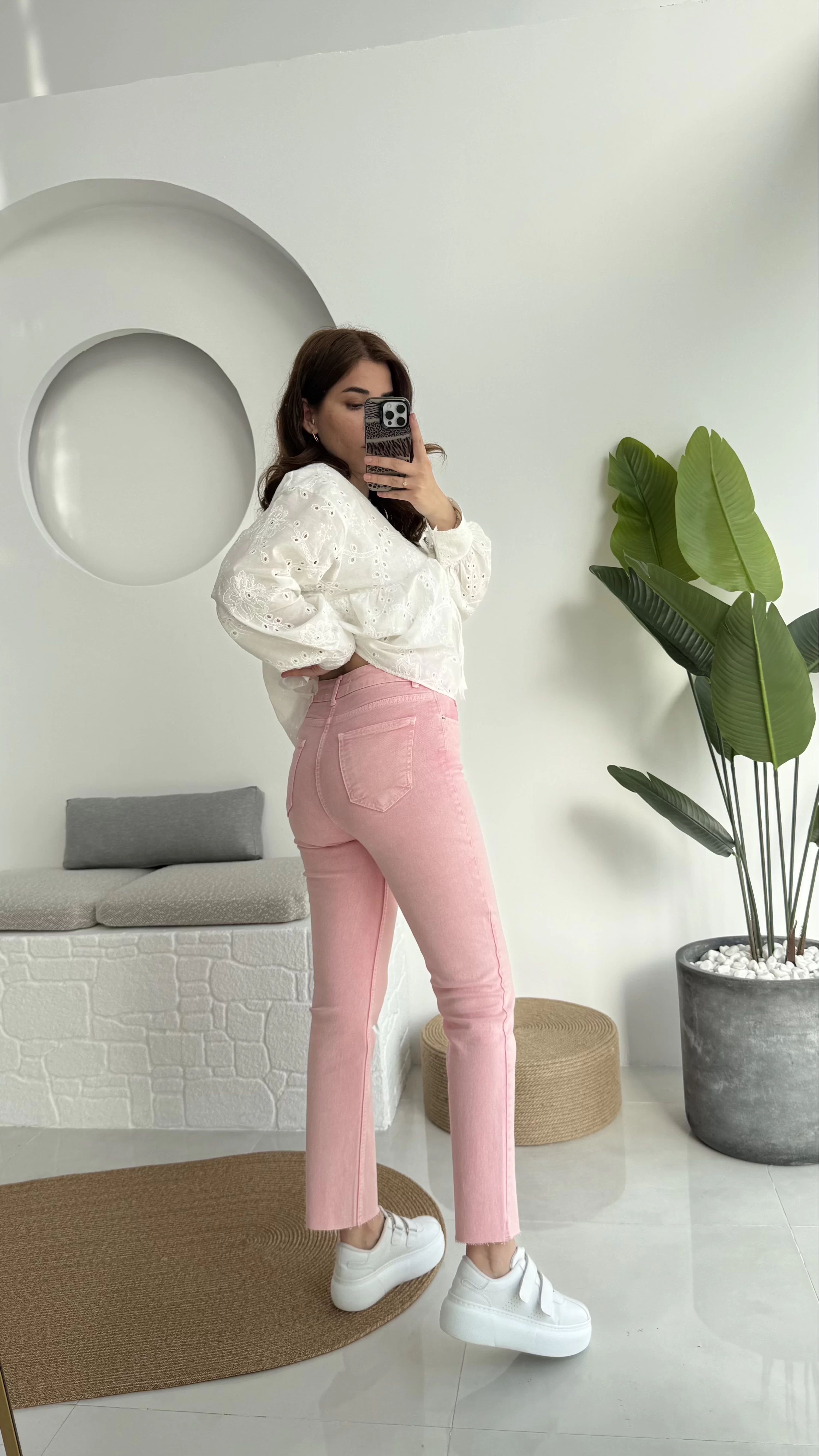 Zr Meyla Pembe Slim Fit Jean