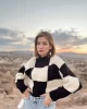 Dama Model Siyah Beyaz Kazak