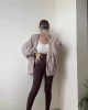Kapüşonlu Bej Peluş Ceket