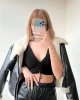 Örme Siyah Crop Büstiyer
