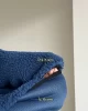 Oversize Peluş Sweatshirt Lacivert