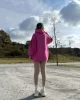 Oversize Pembe Kapüşonlu Sweat
