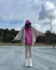 Oversize Pembe Kapüşonlu Sweat