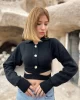 Premium Siyah Crop Kazak