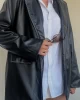 Siyah Blazer Deri Ceket